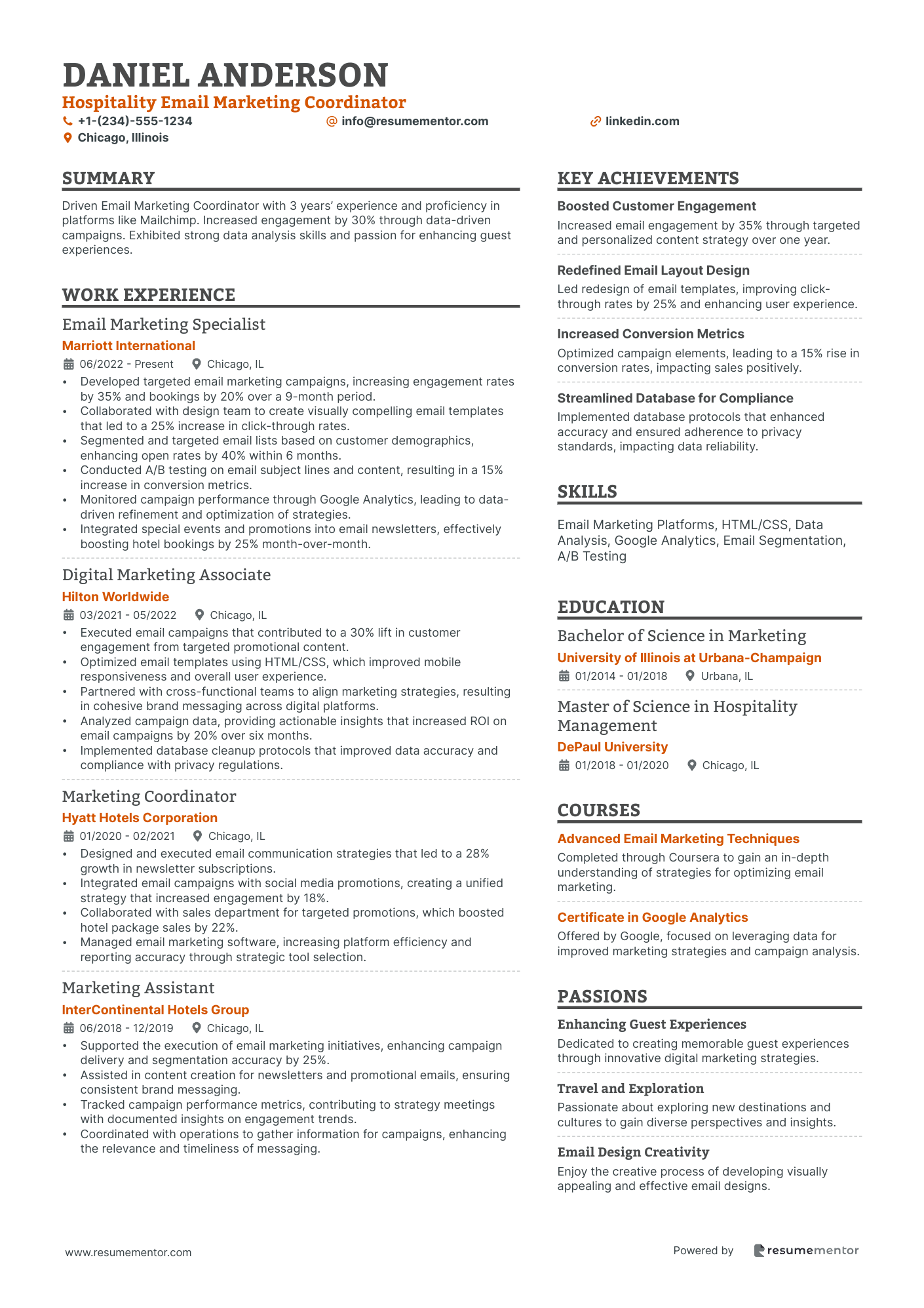Hospitality Email Marketing Coordinator