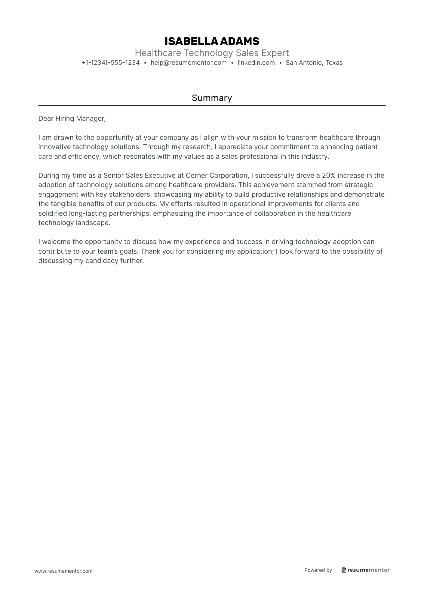 Healthcare Technology Sales Expert