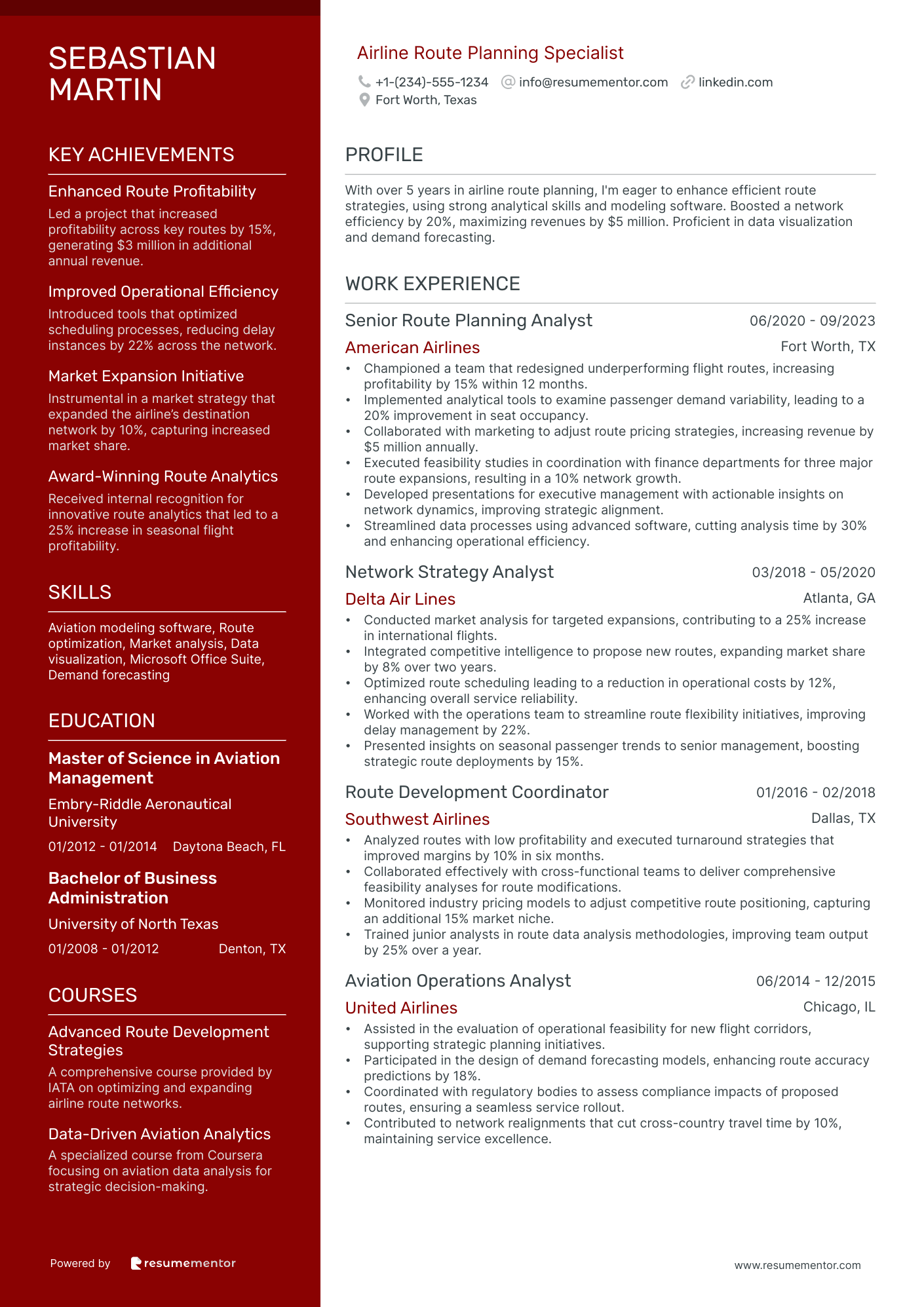 Airline Route Planning Specialist
