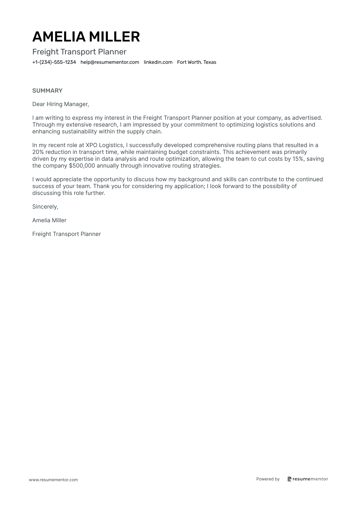 Freight Transport Planner