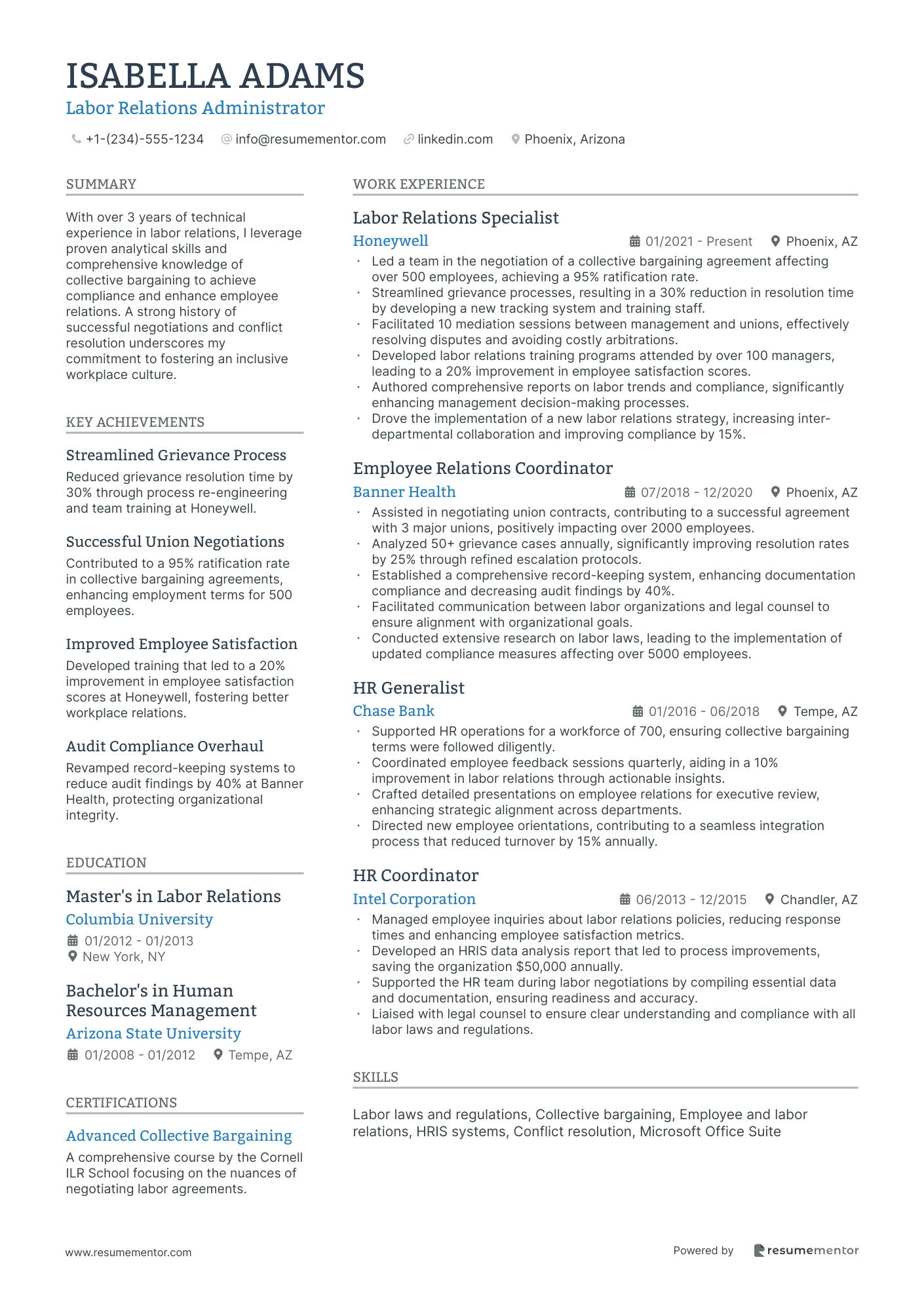 Labor Relations Administrator