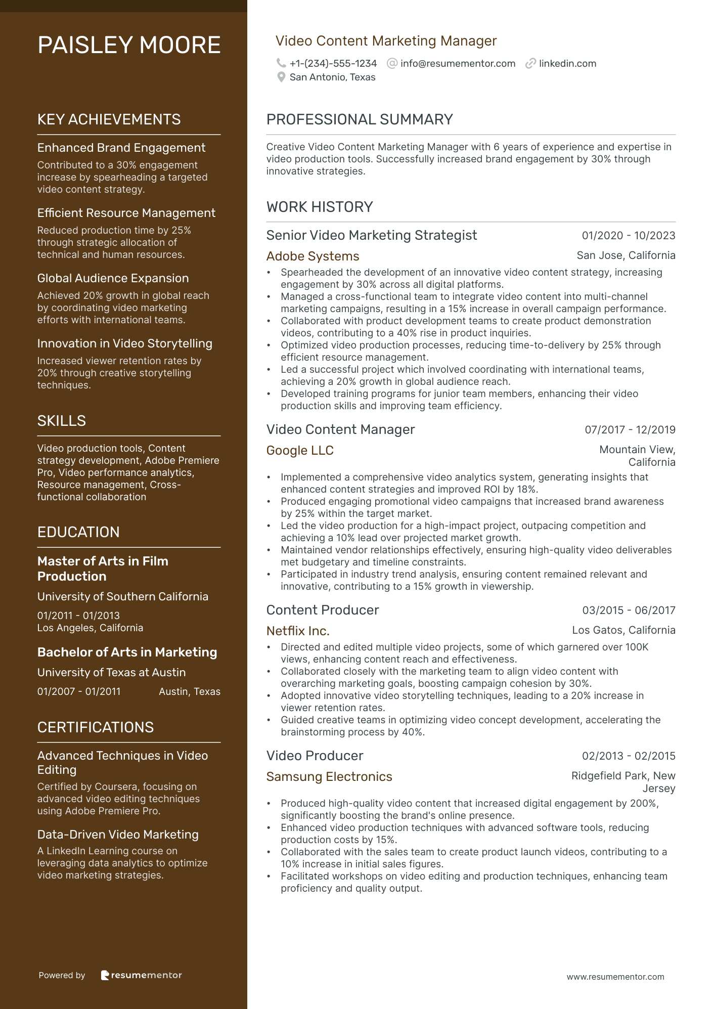 Video Content Marketing Manager