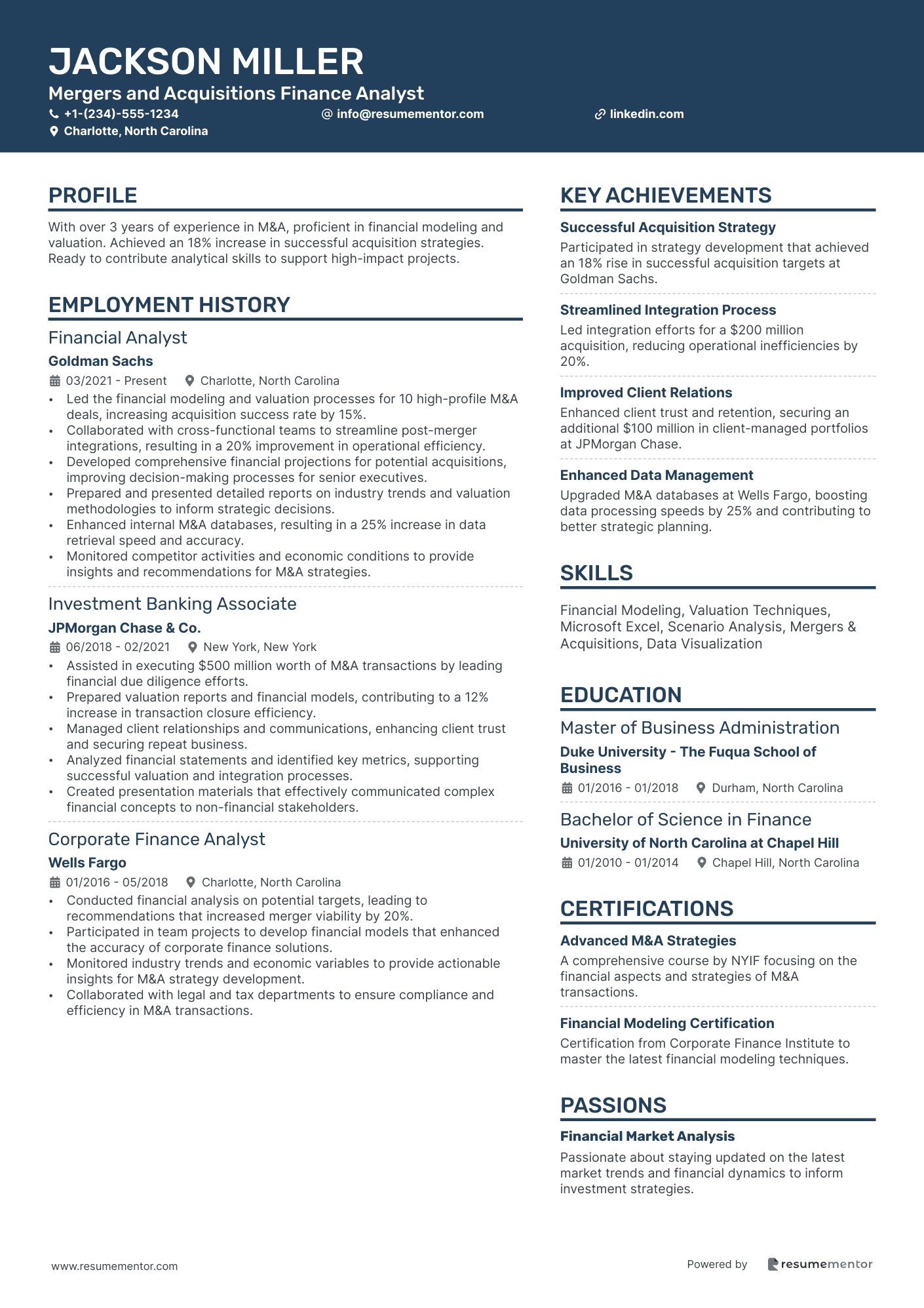 Mergers and Acquisitions Finance Analyst