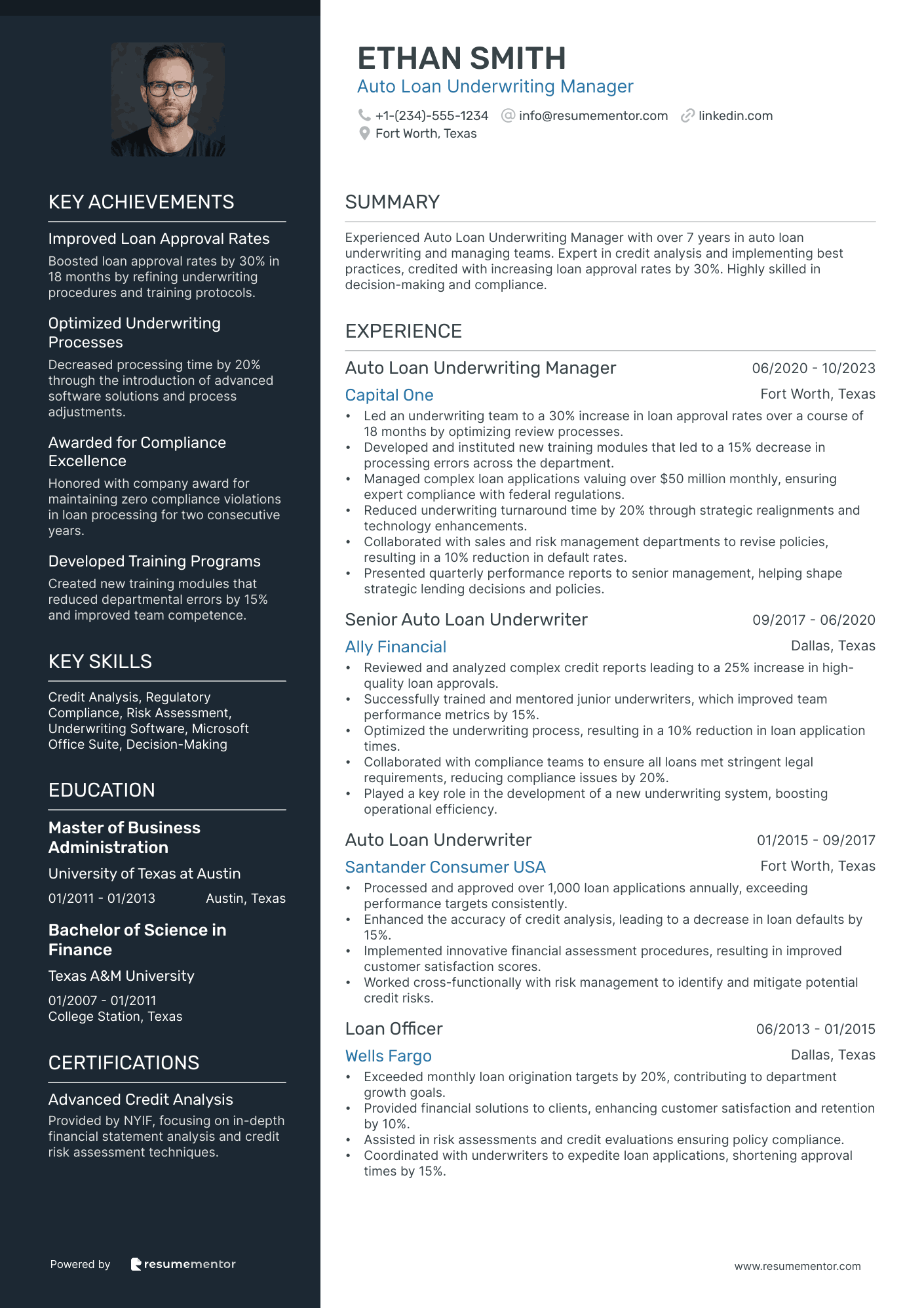 Auto Loan Underwriting Manager