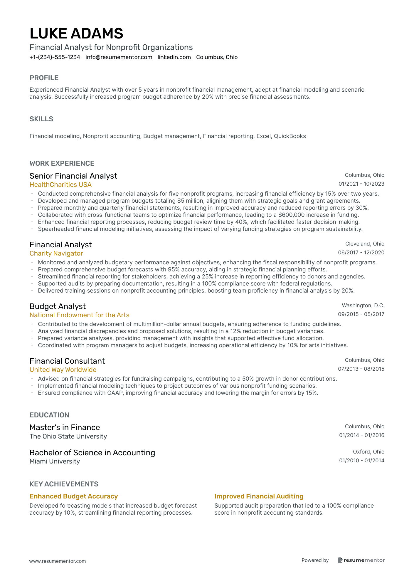 Financial Analyst for Nonprofit Organizations