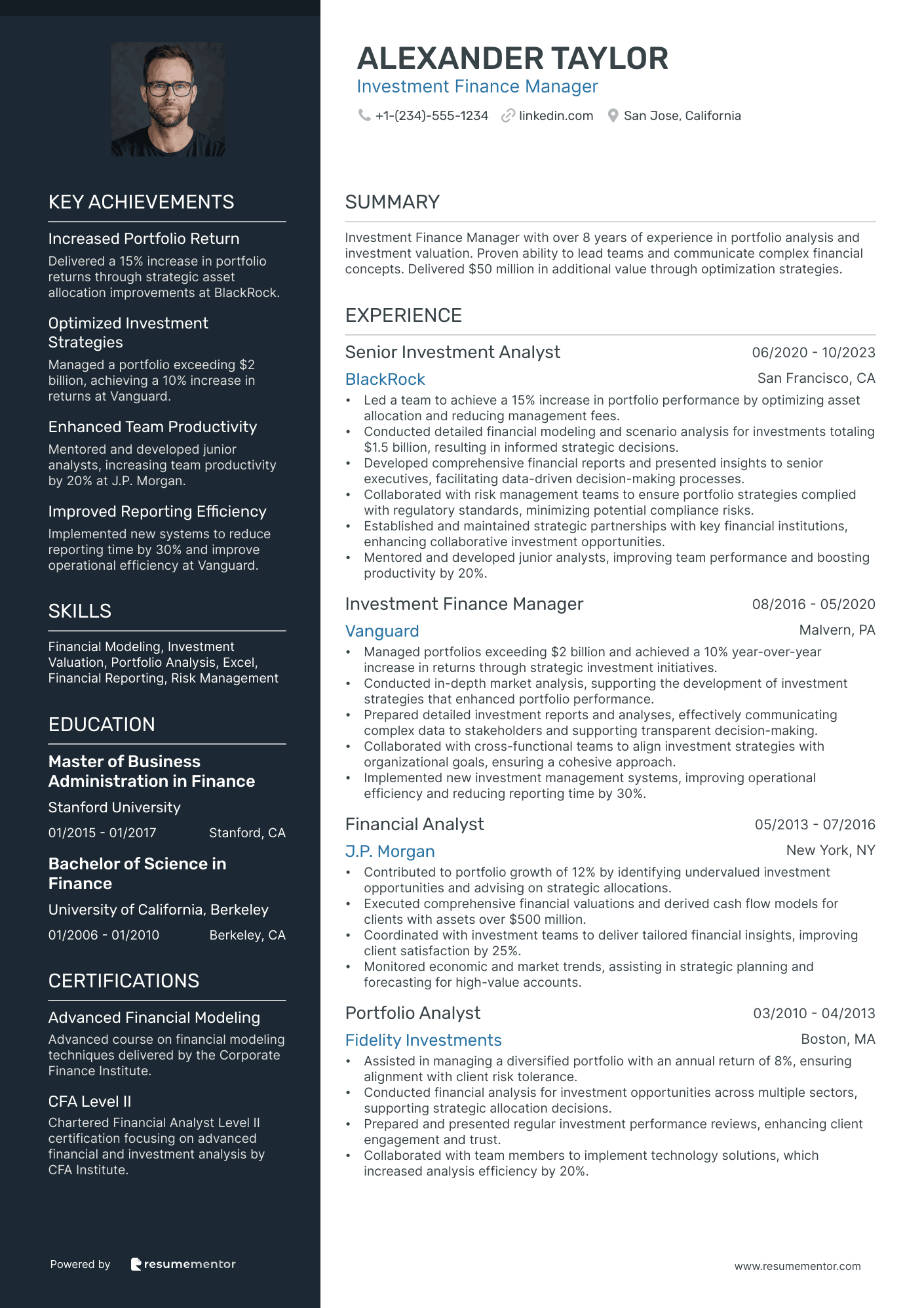 Investment Finance Manager