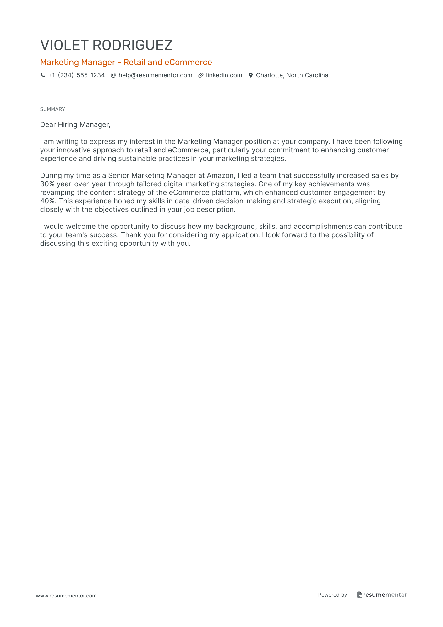 Marketing Manager   Retail and eCommerce