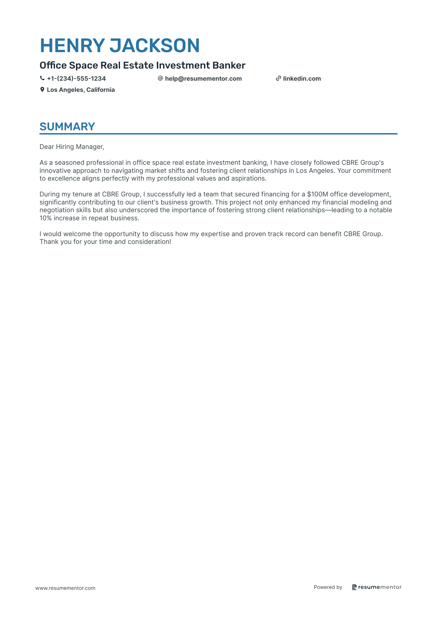 Office Space Real Estate Investment Banker