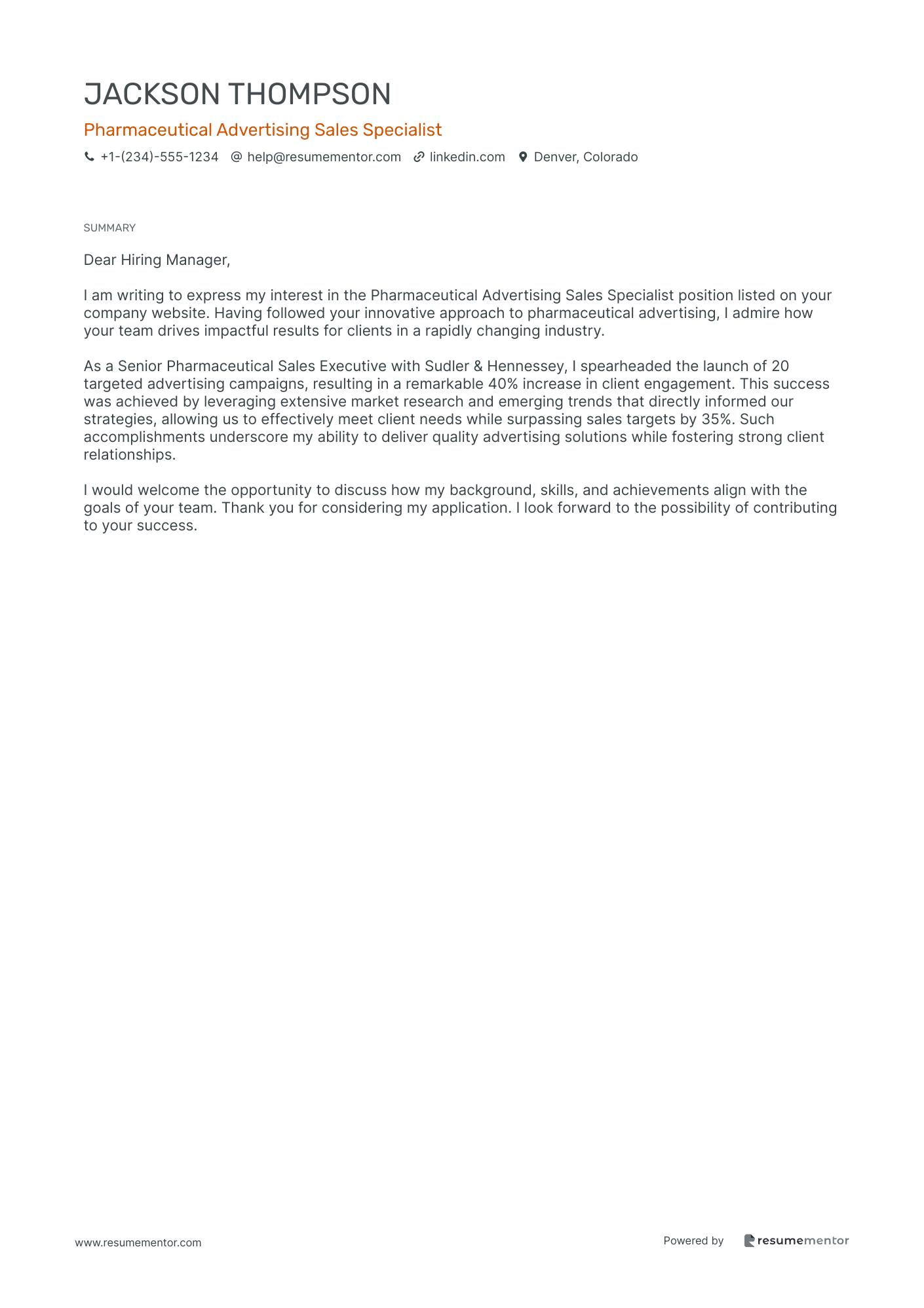 Pharmaceutical Advertising Sales Specialist