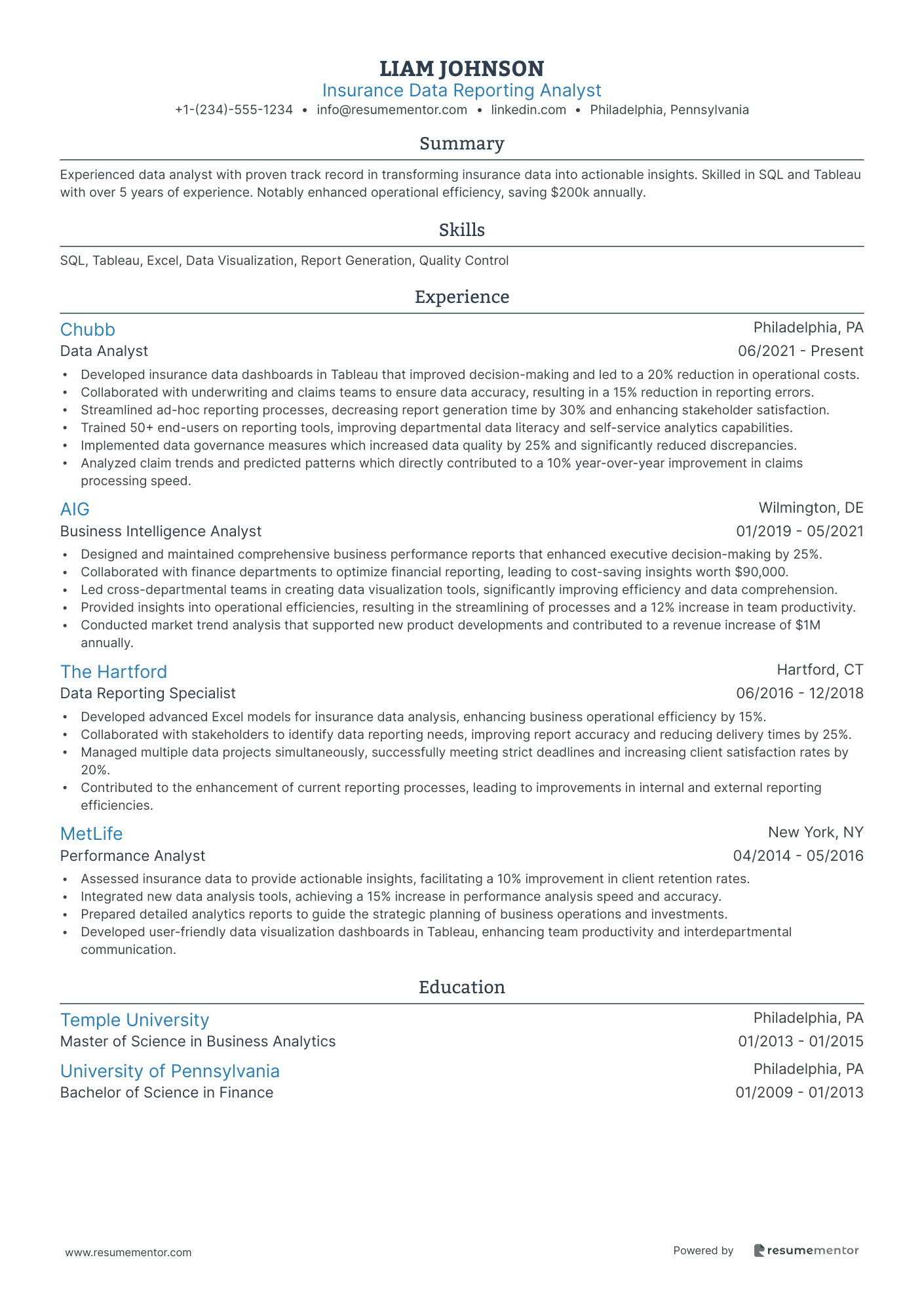 Insurance Data Reporting Analyst