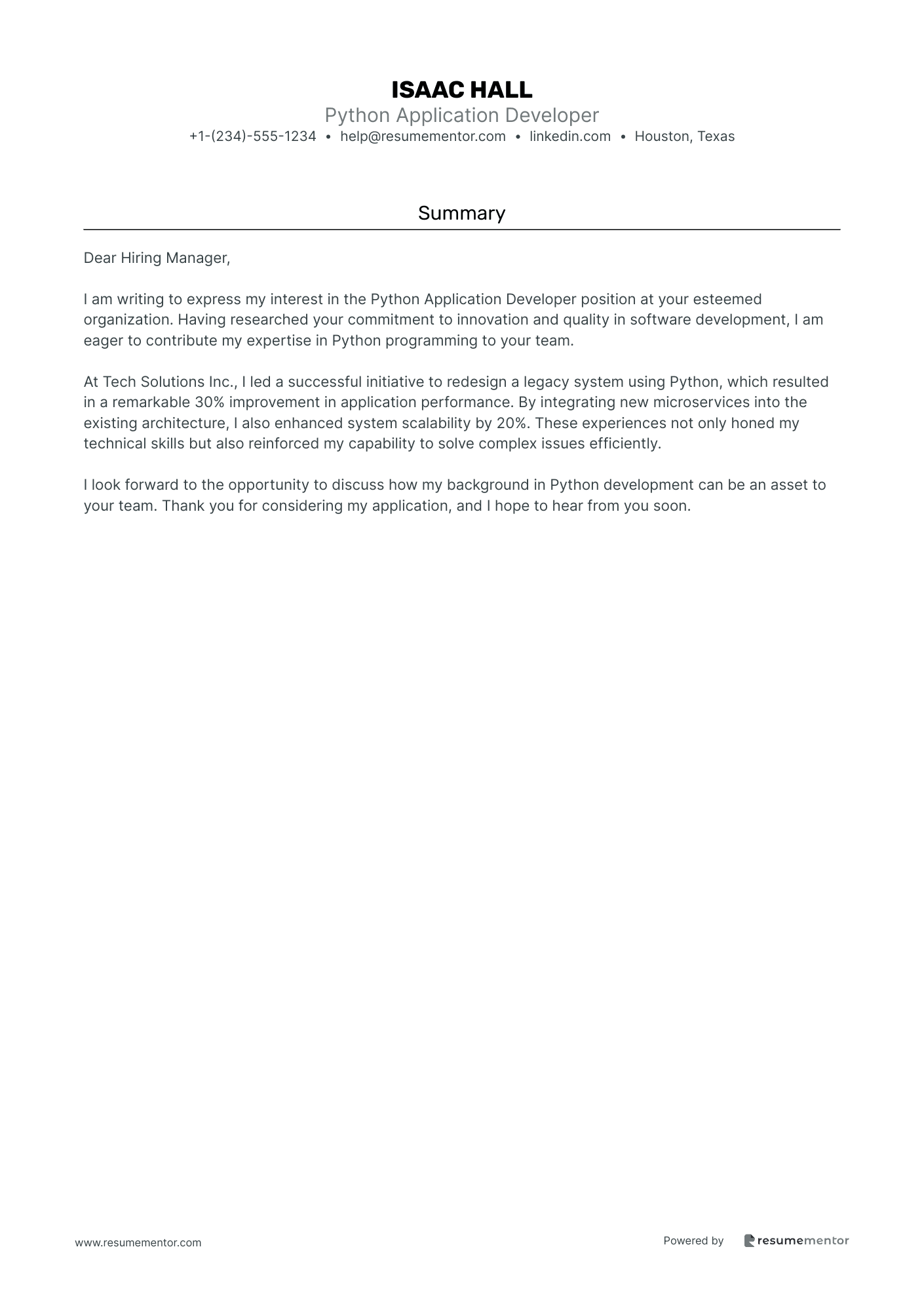 Python Application Developer