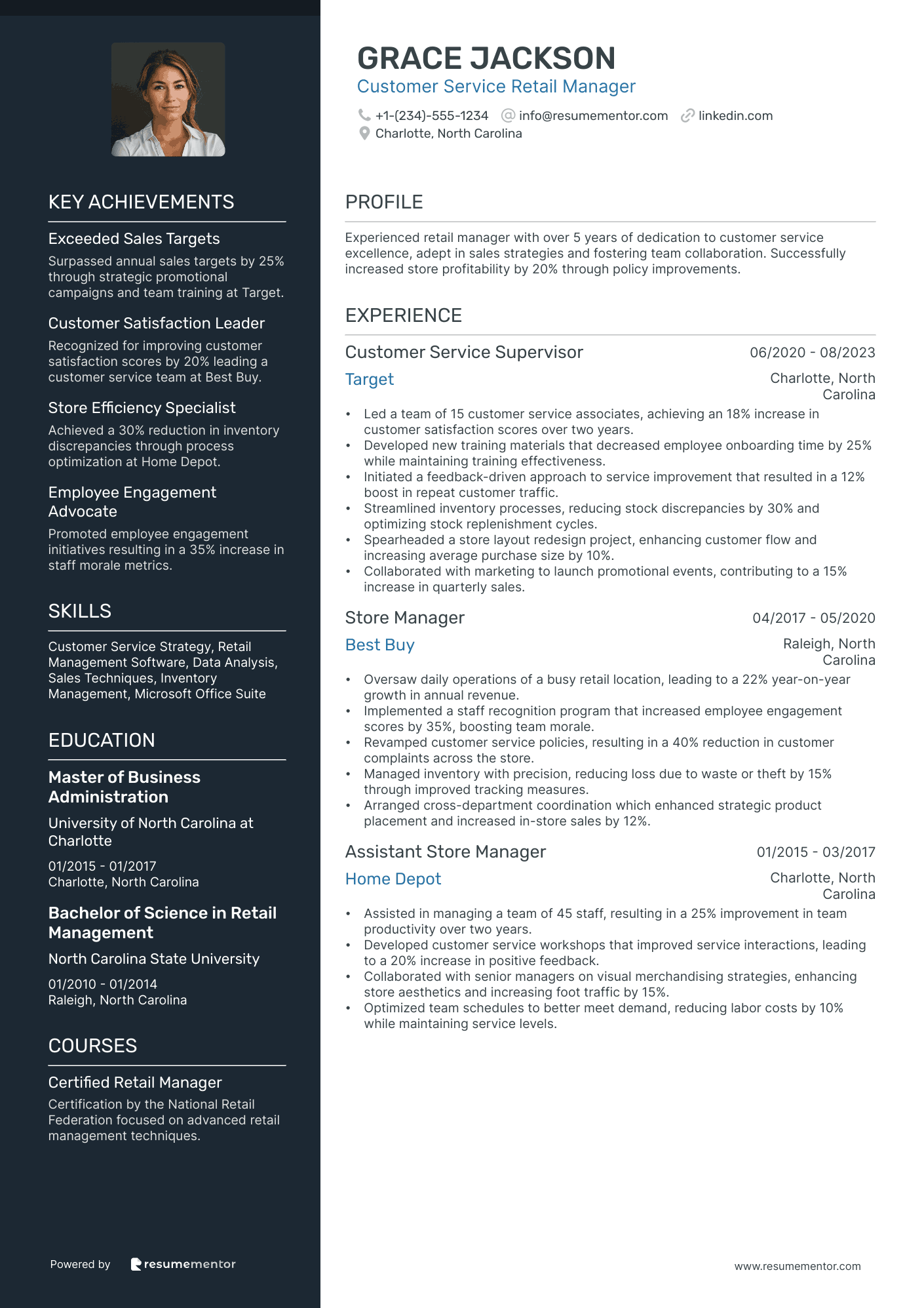 Customer Service Retail Manager