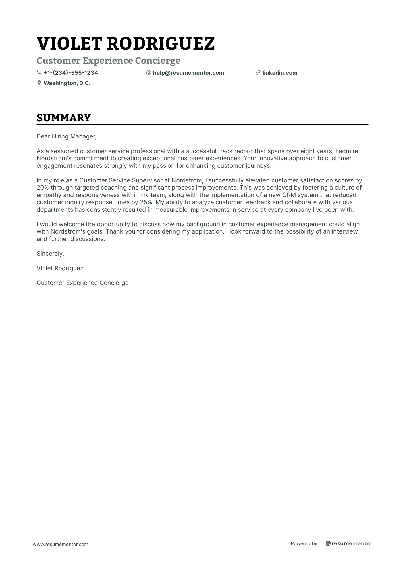 Customer Experience Concierge