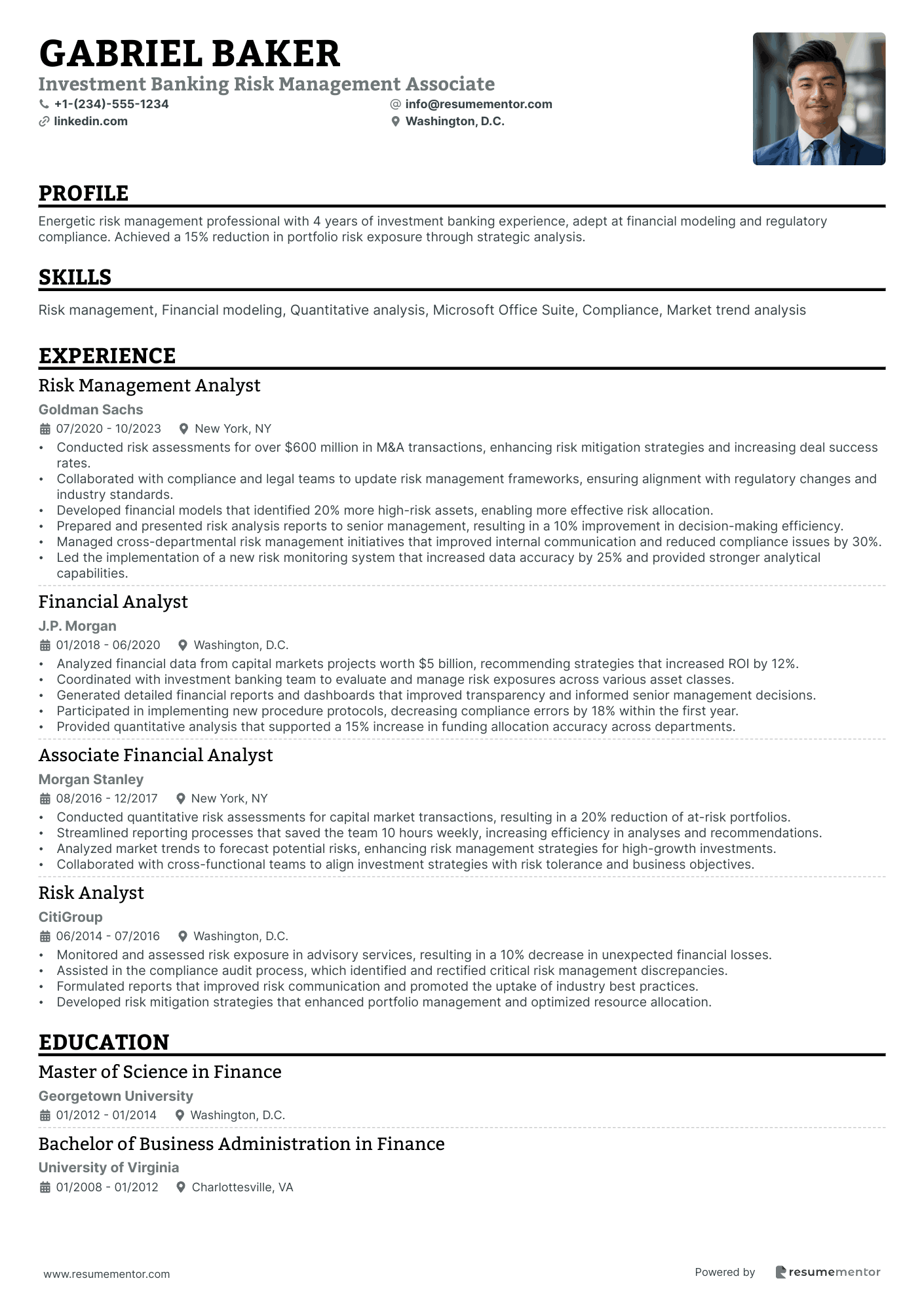 Investment Banking Risk Management Associate