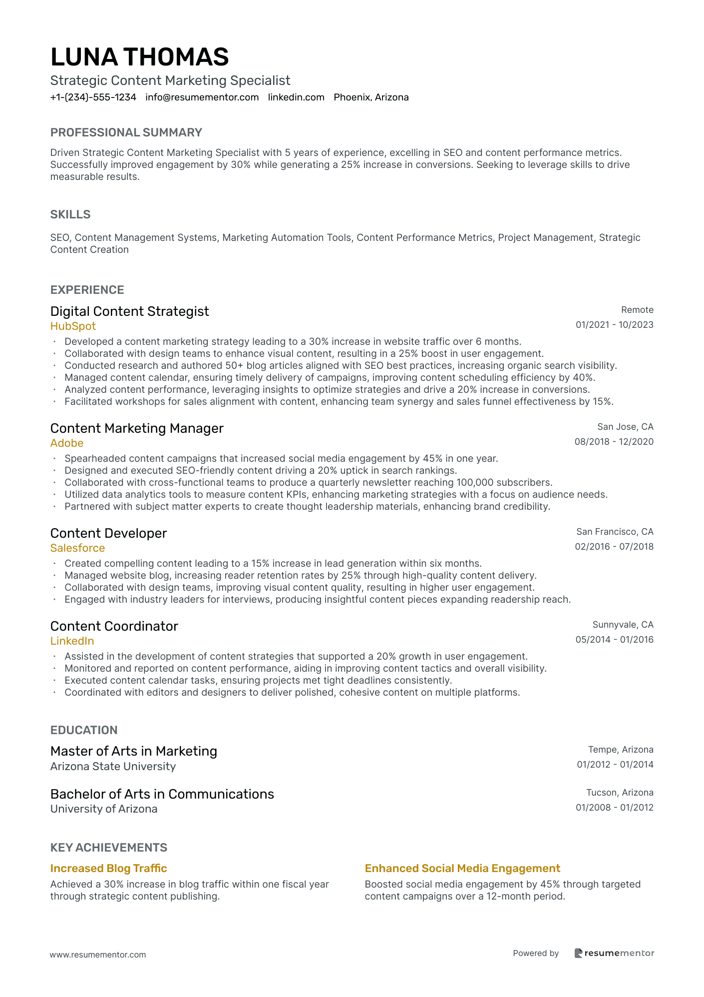 Strategic Content Marketing Specialist