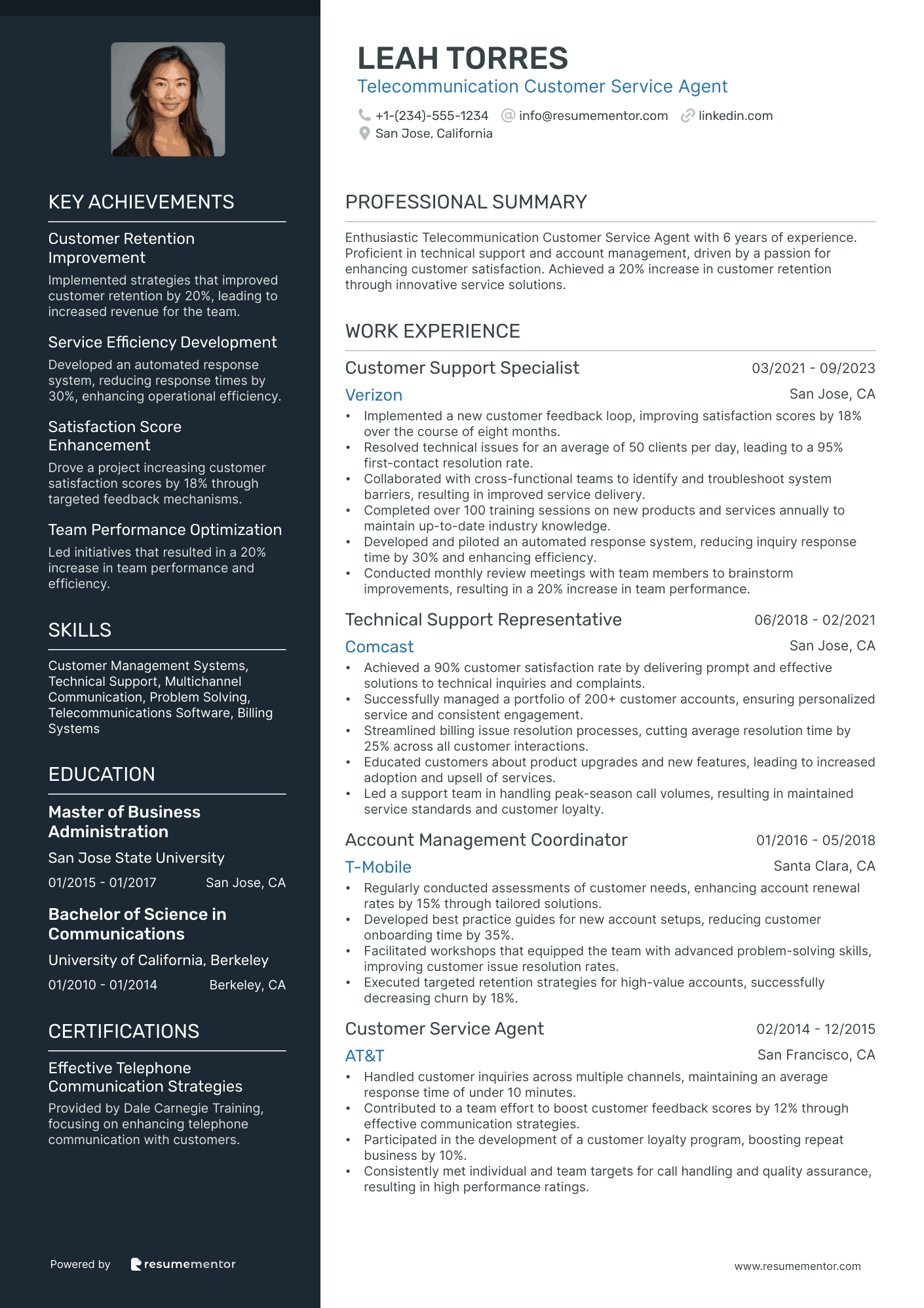 Telecommunication Customer Service Agent