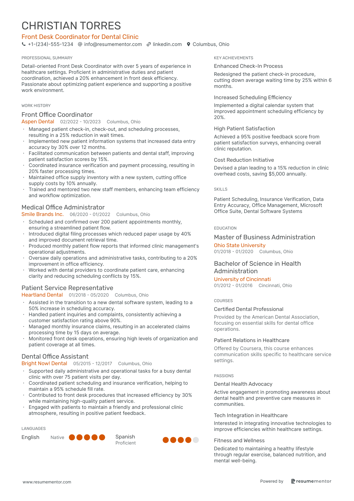 Front Desk Coordinator for Dental Clinic