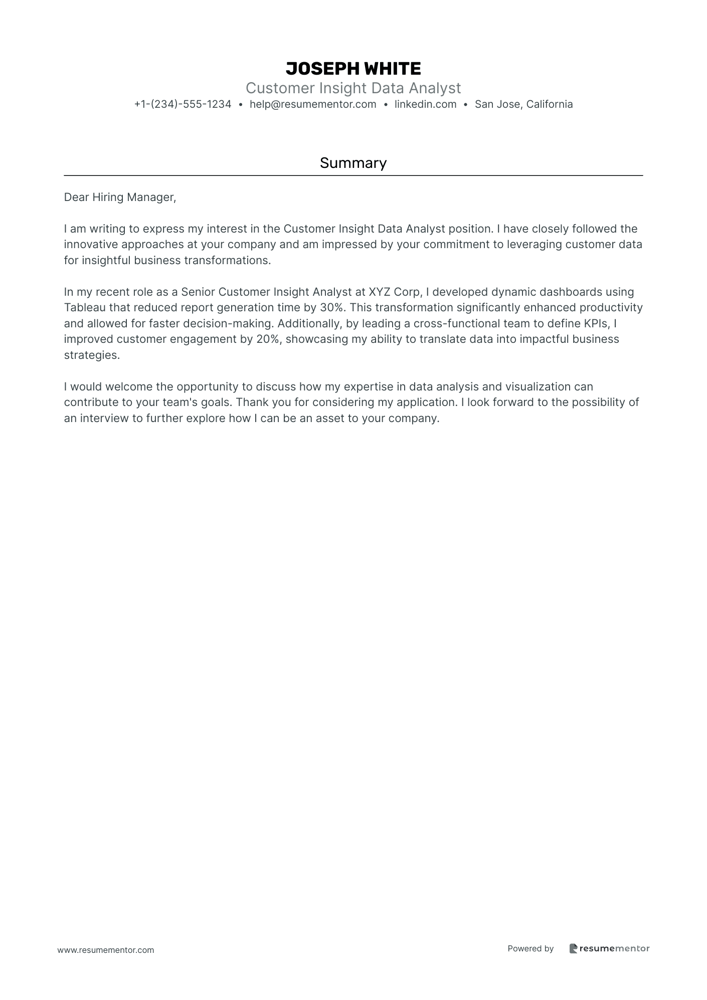 Customer Insight Data Analyst