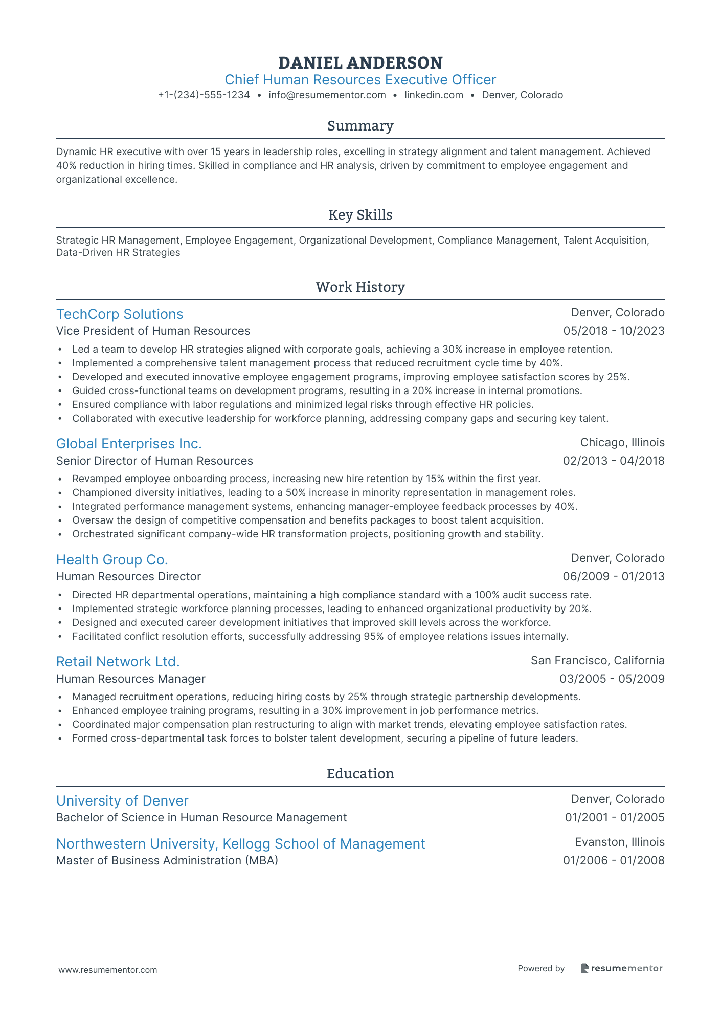 Chief Human Resources Executive Officer