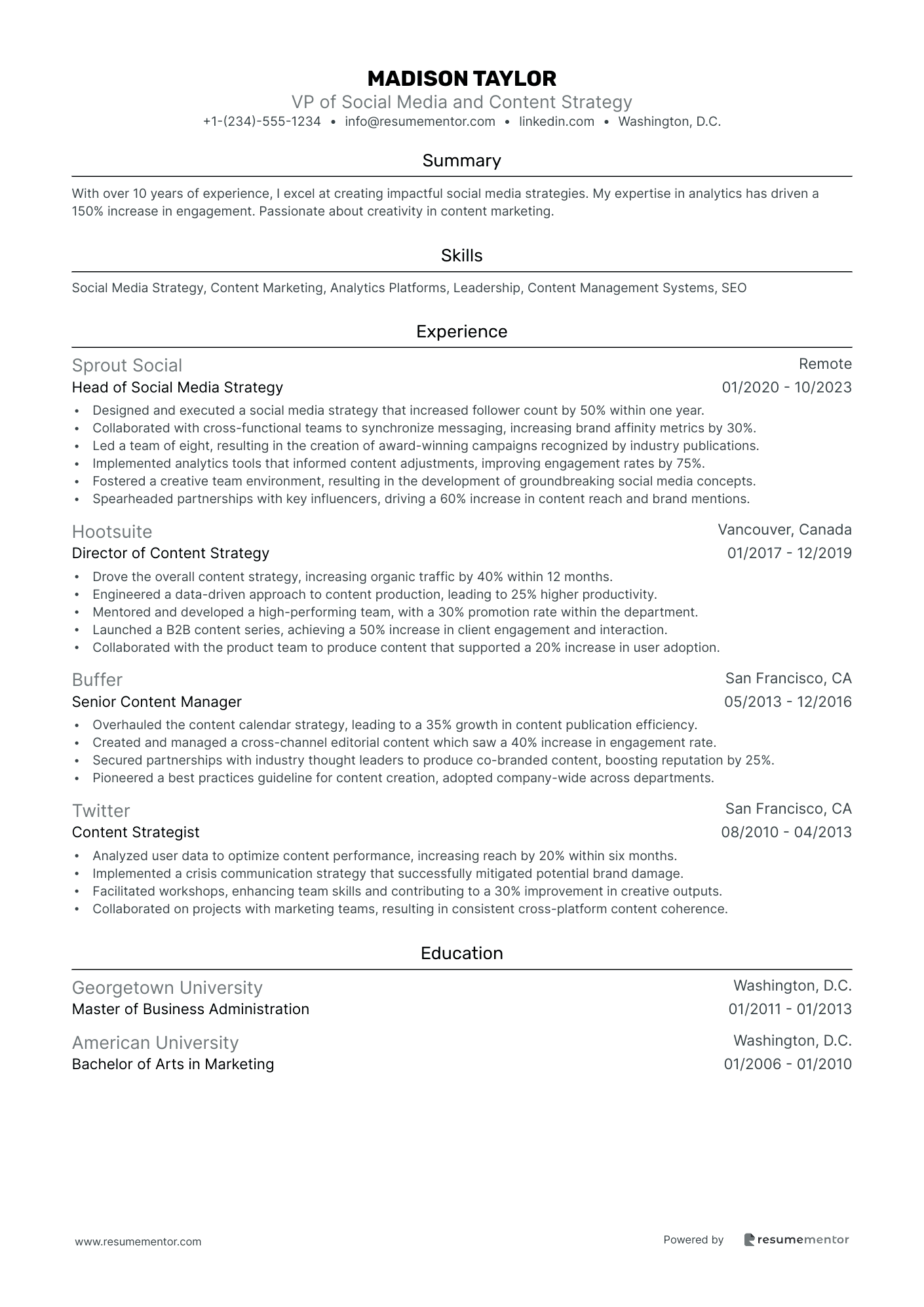 VP of Social Media and Content Strategy