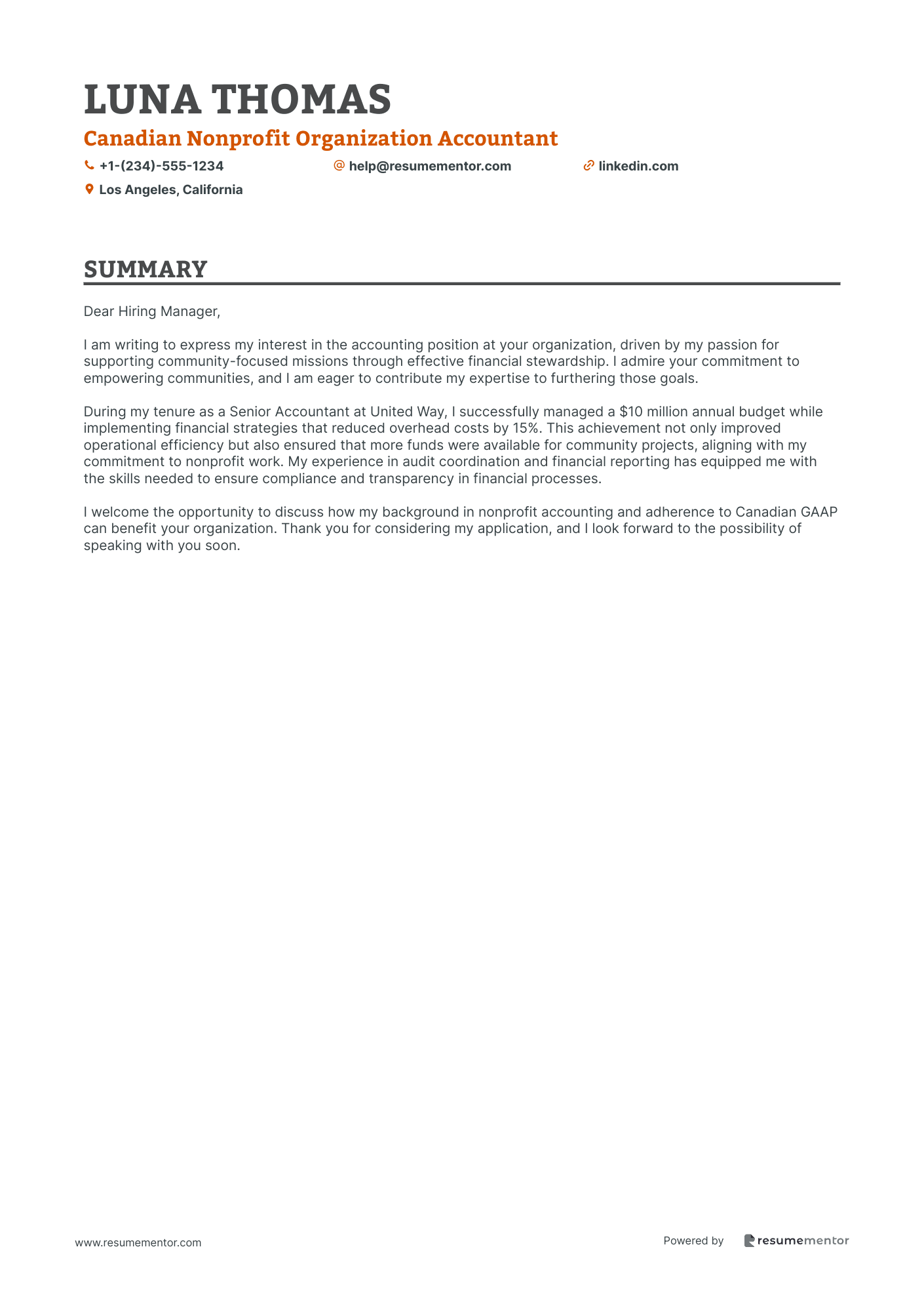Canadian Nonprofit Organization Accountant