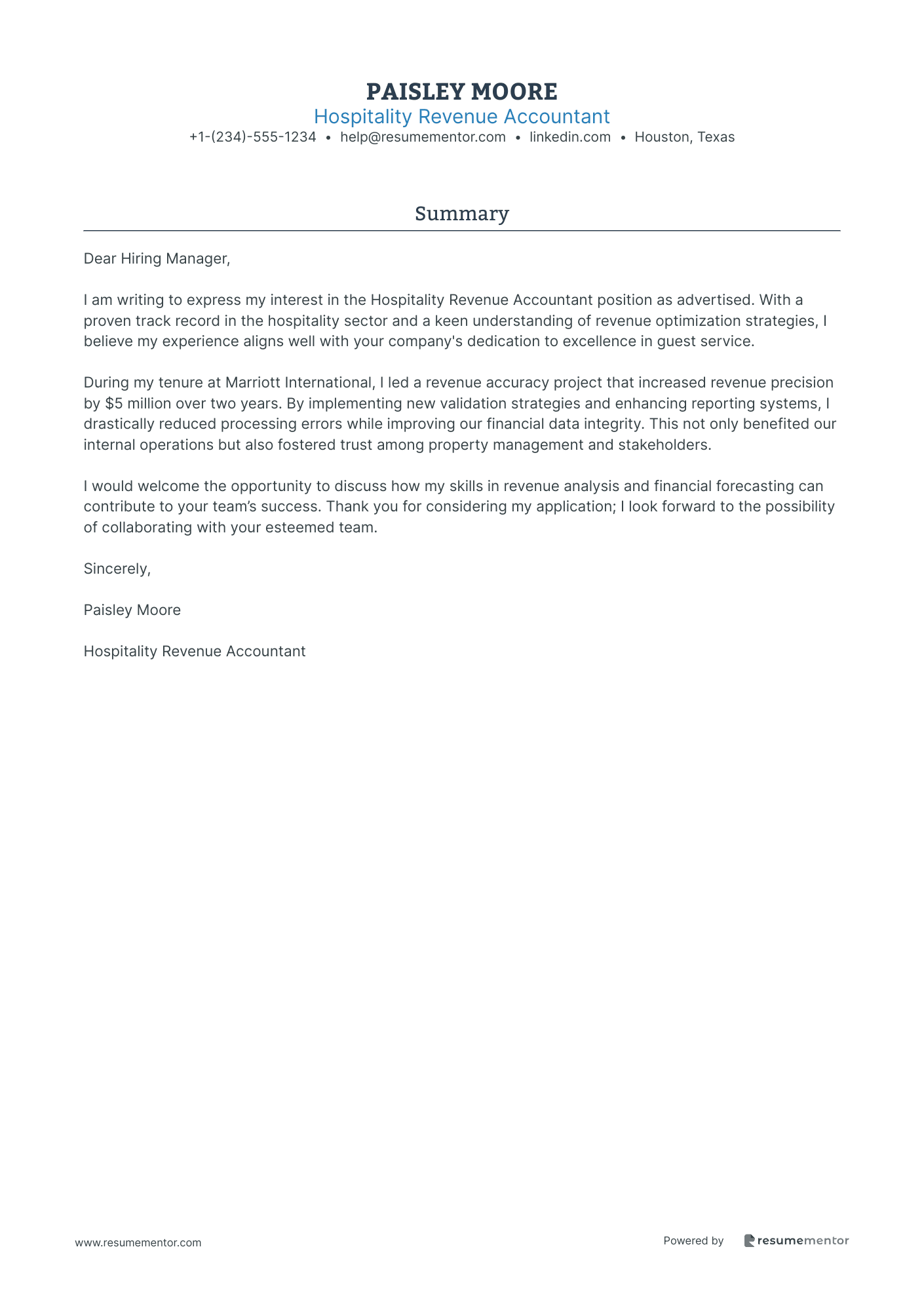 Hospitality Revenue Accountant