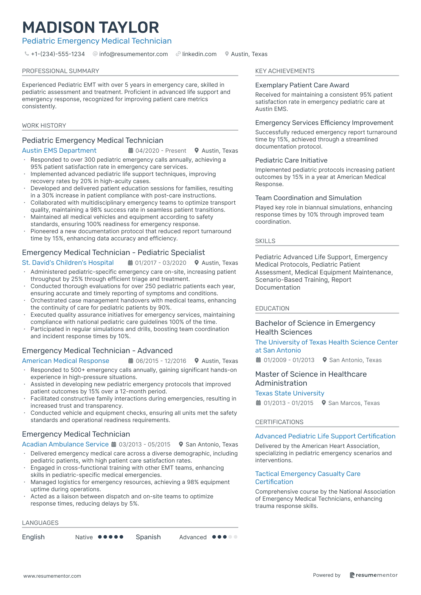 Pediatric Emergency Medical Technician