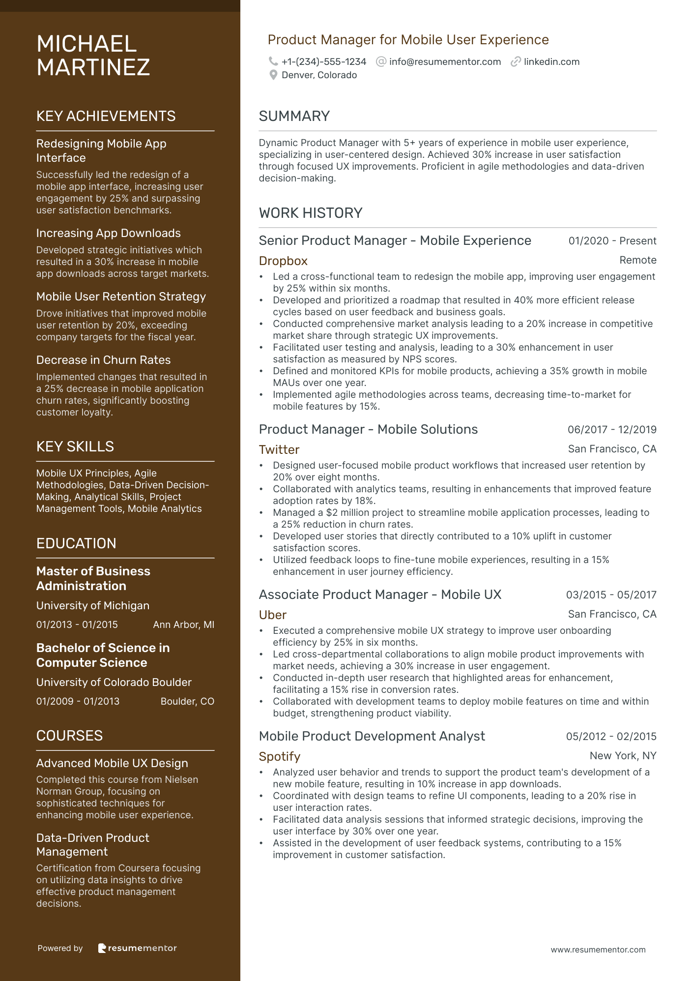 Product Manager for Mobile User Experience