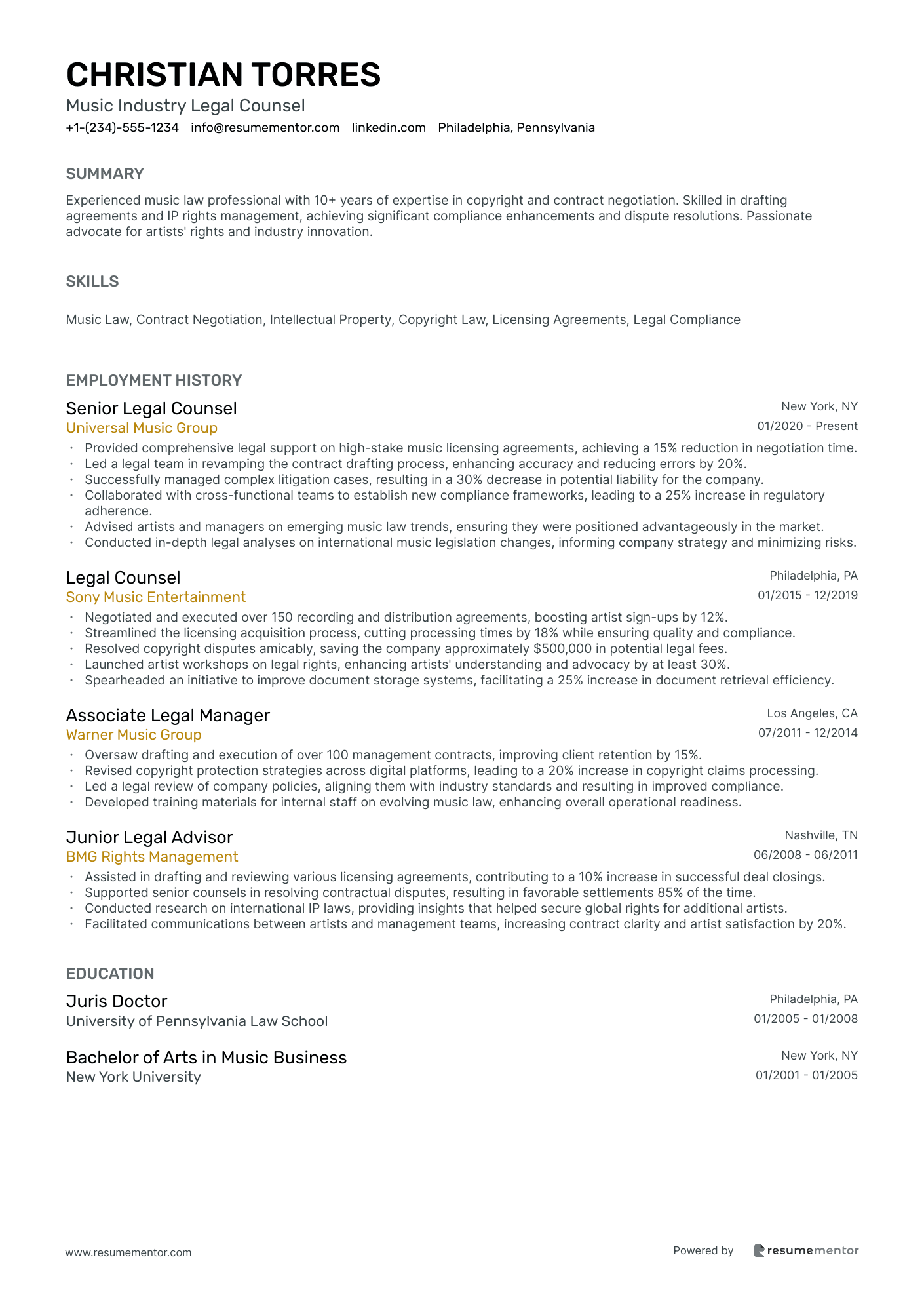Music Industry Legal Counsel