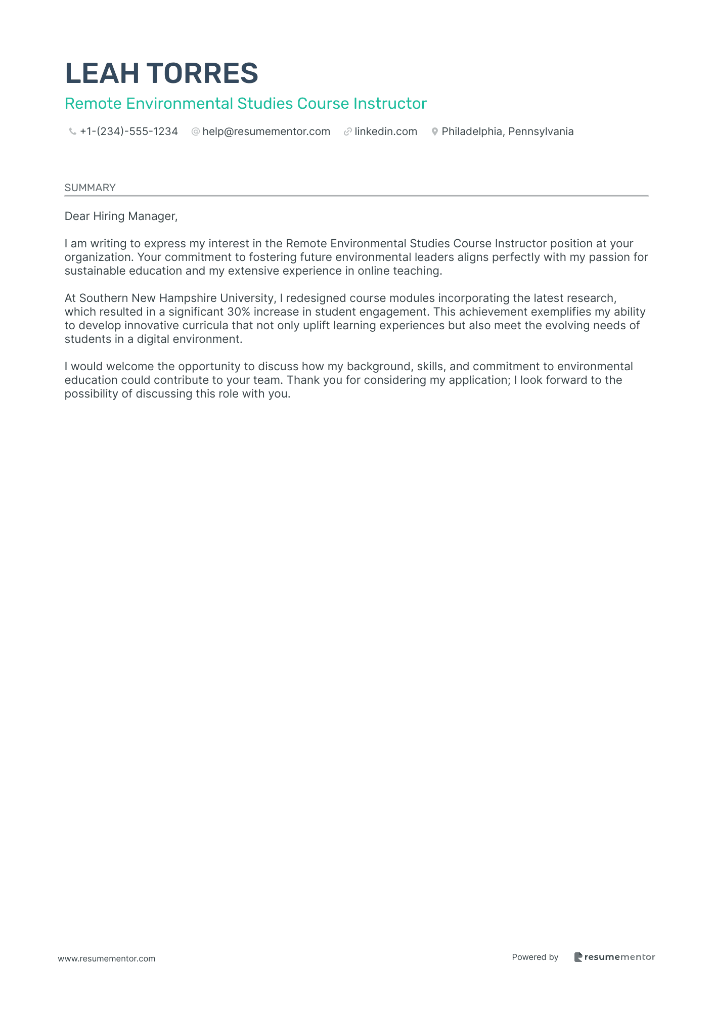 Remote Environmental Studies Course Instructor