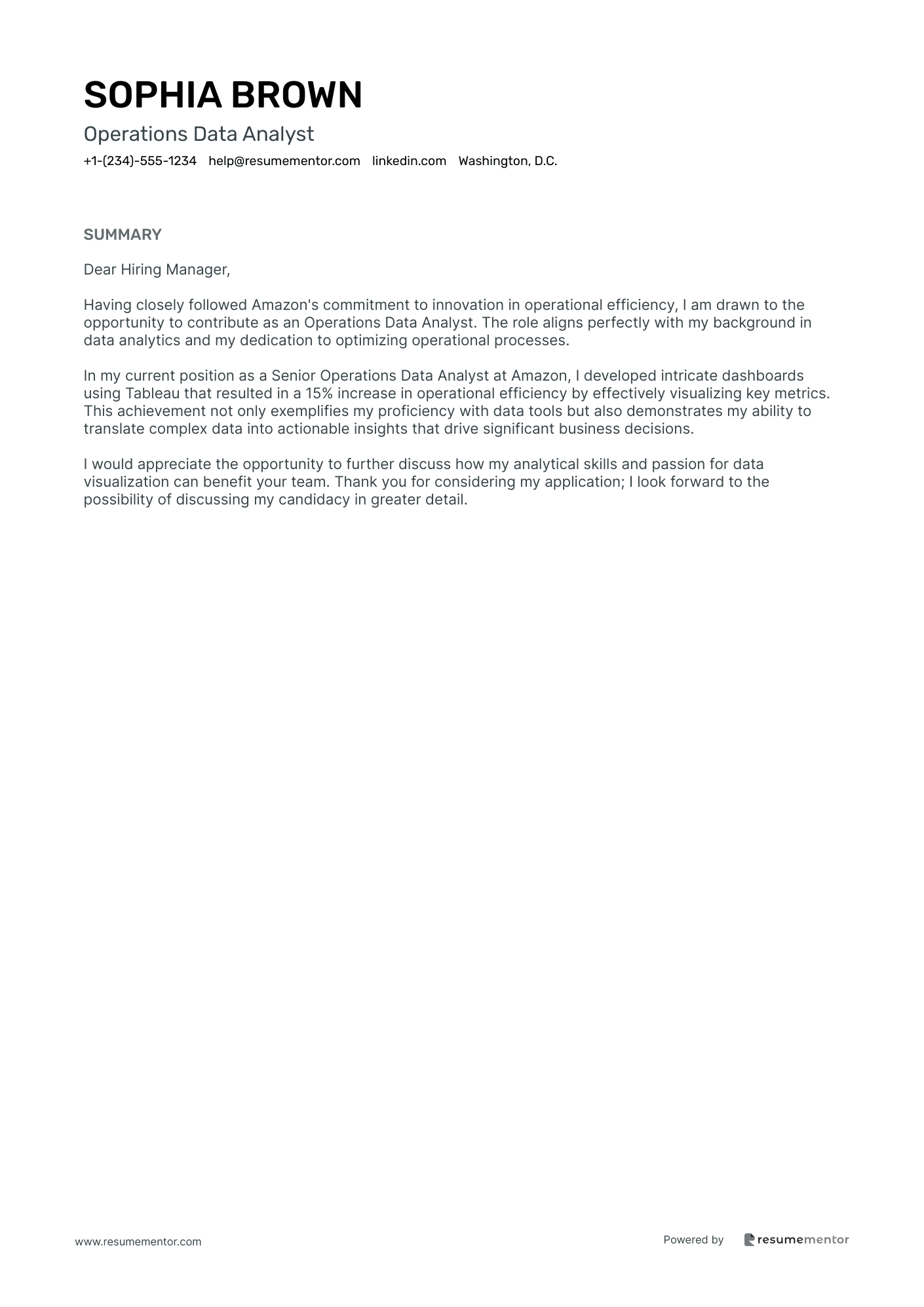 Operations Data Analyst