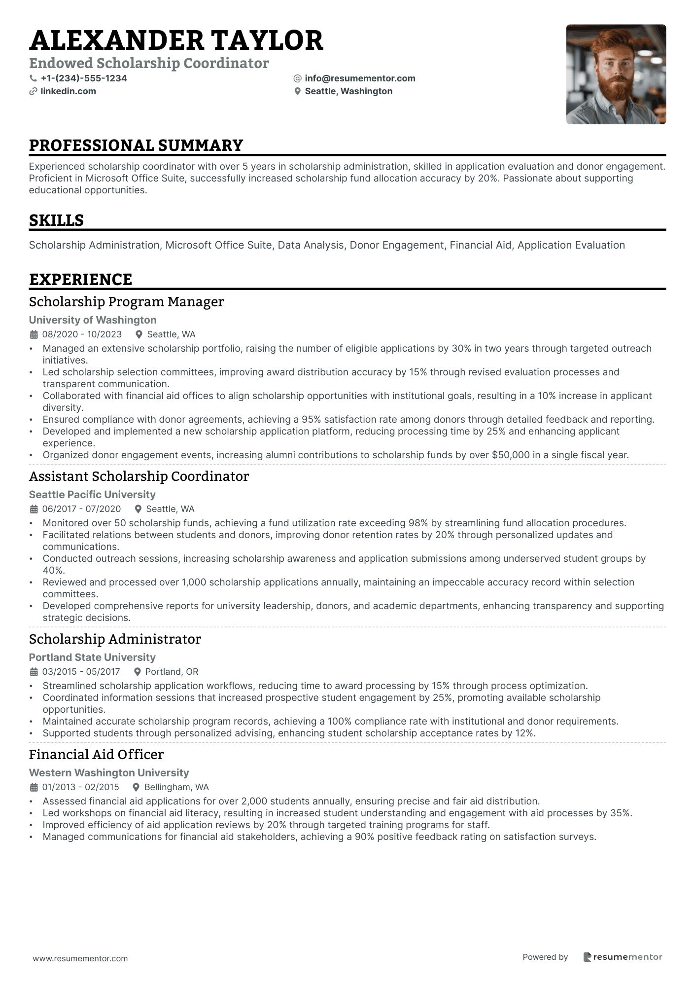 Endowed Scholarship Coordinator
