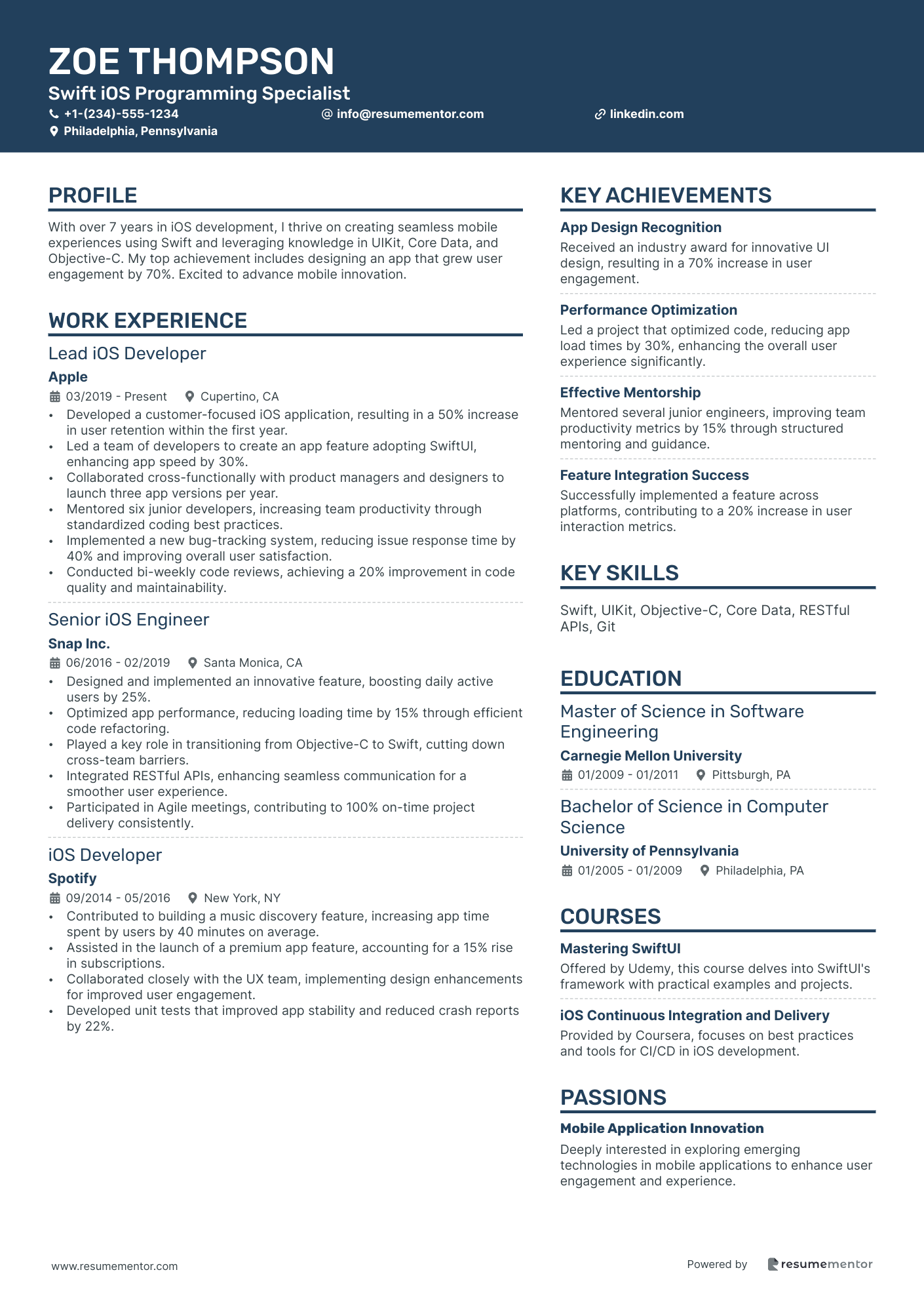 Swift iOS Programming Specialist