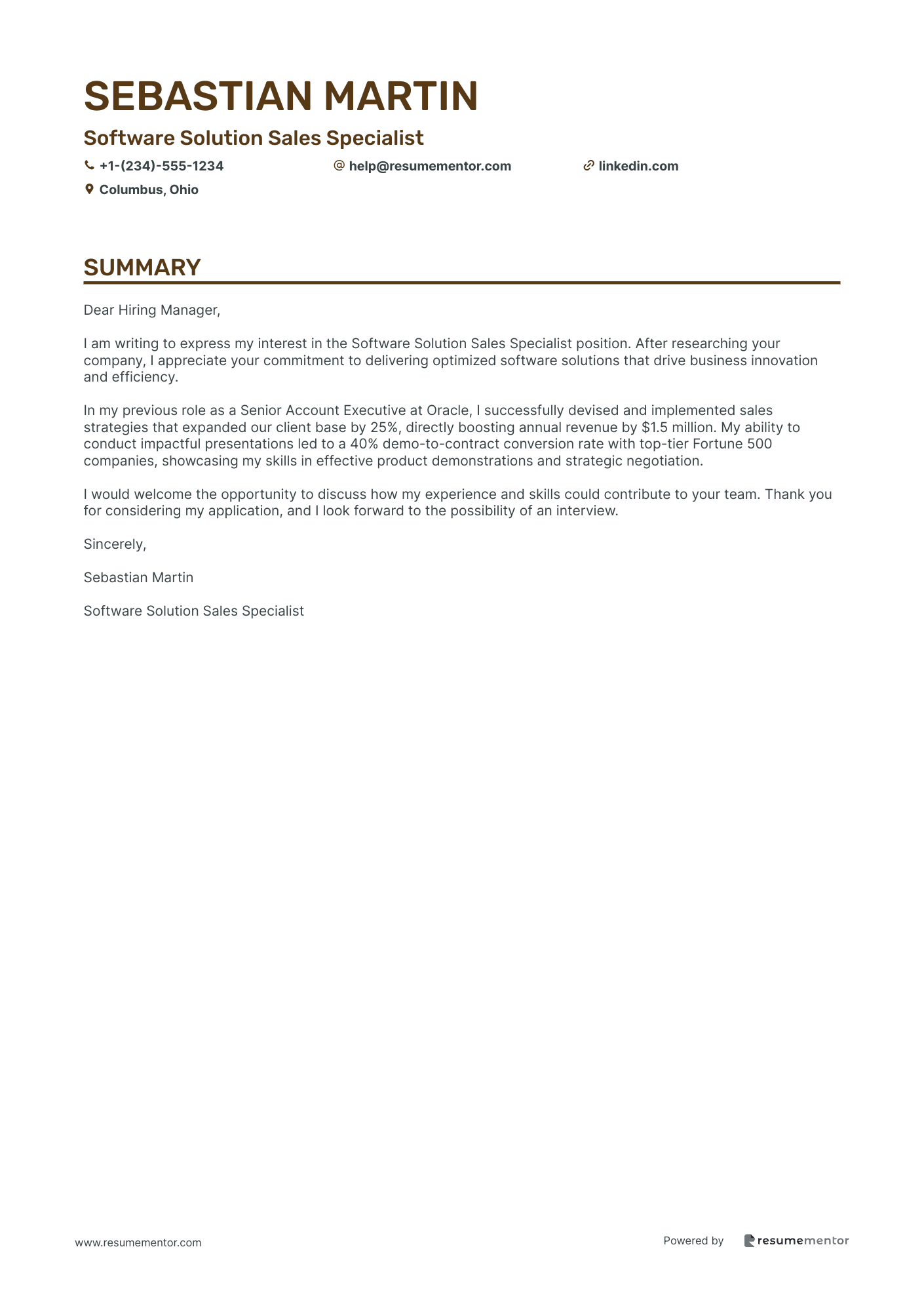 Software Solution Sales Specialist