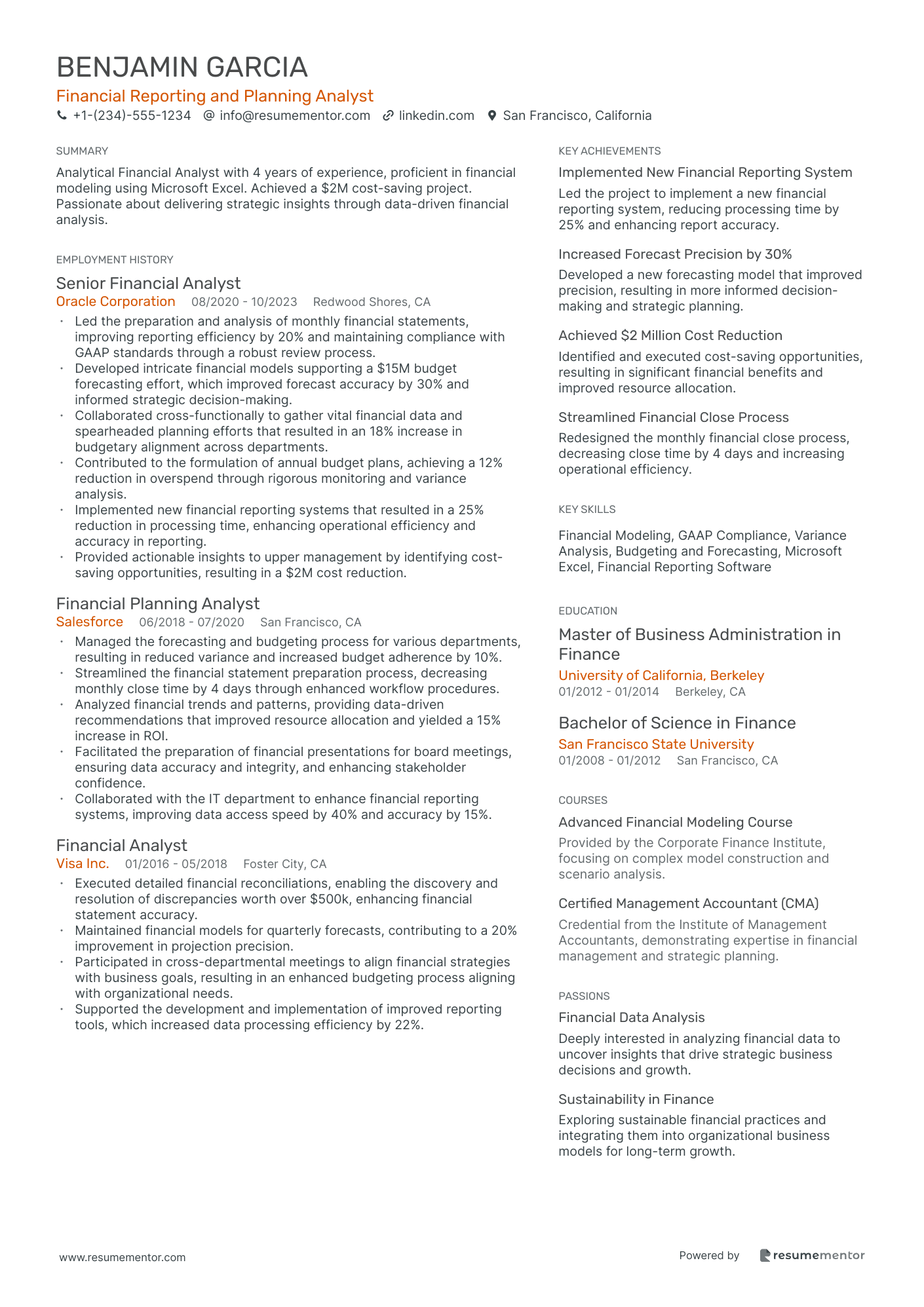 Financial Reporting and Planning Analyst