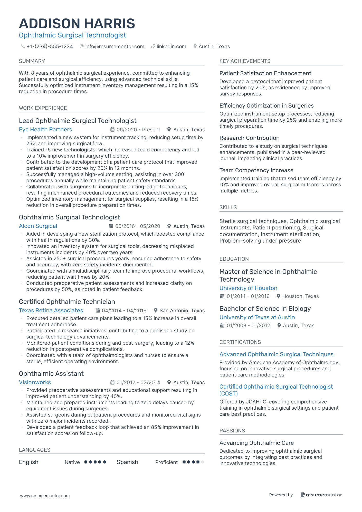 Ophthalmic Surgical Technologist