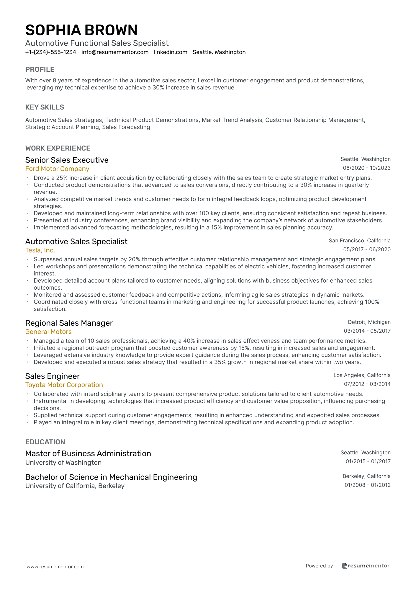 Automotive Functional Sales Specialist