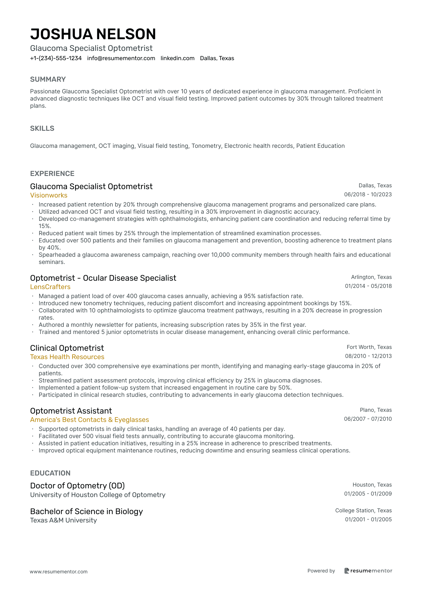 Glaucoma Specialist Optometrist