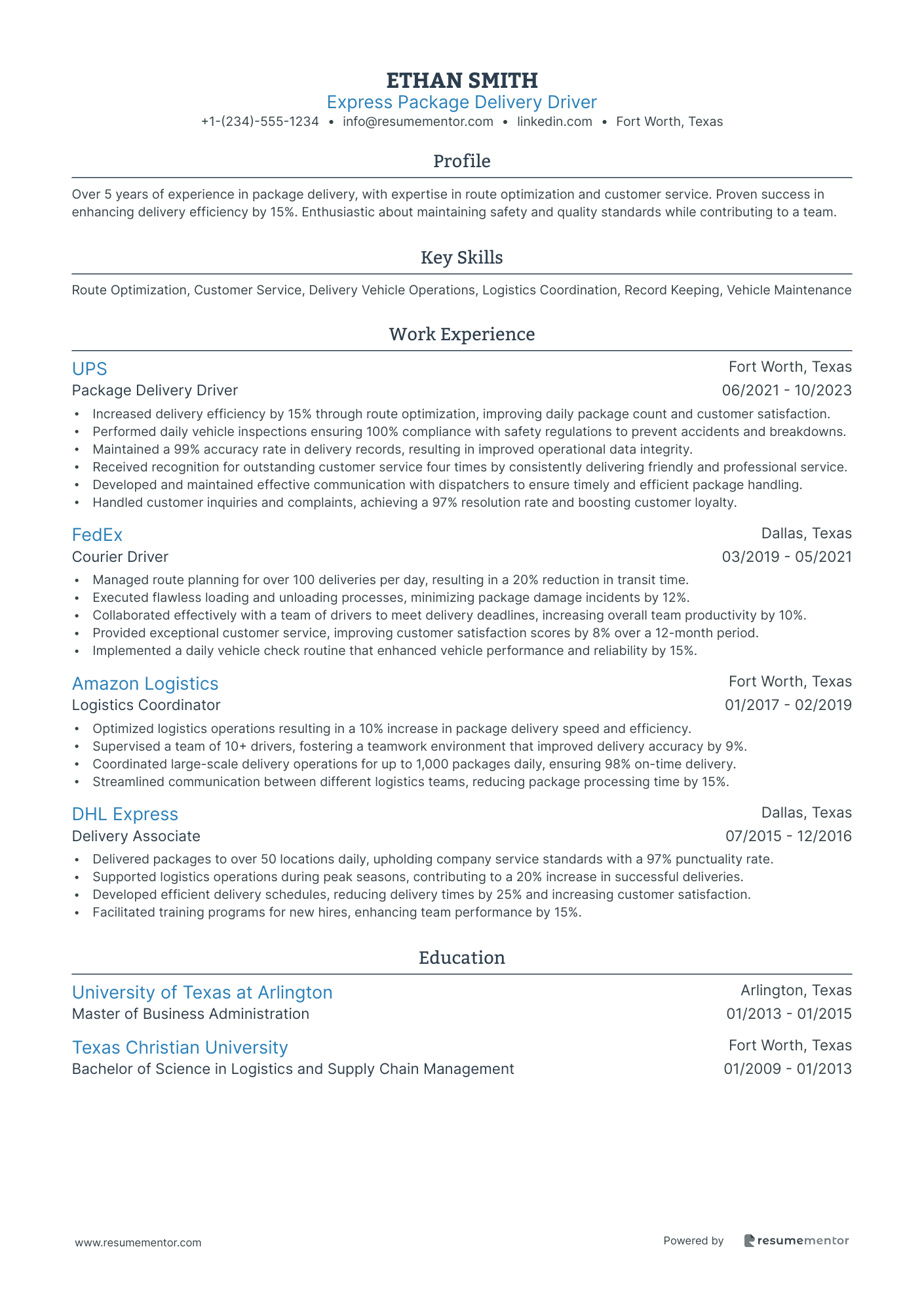 Express Package Delivery Driver