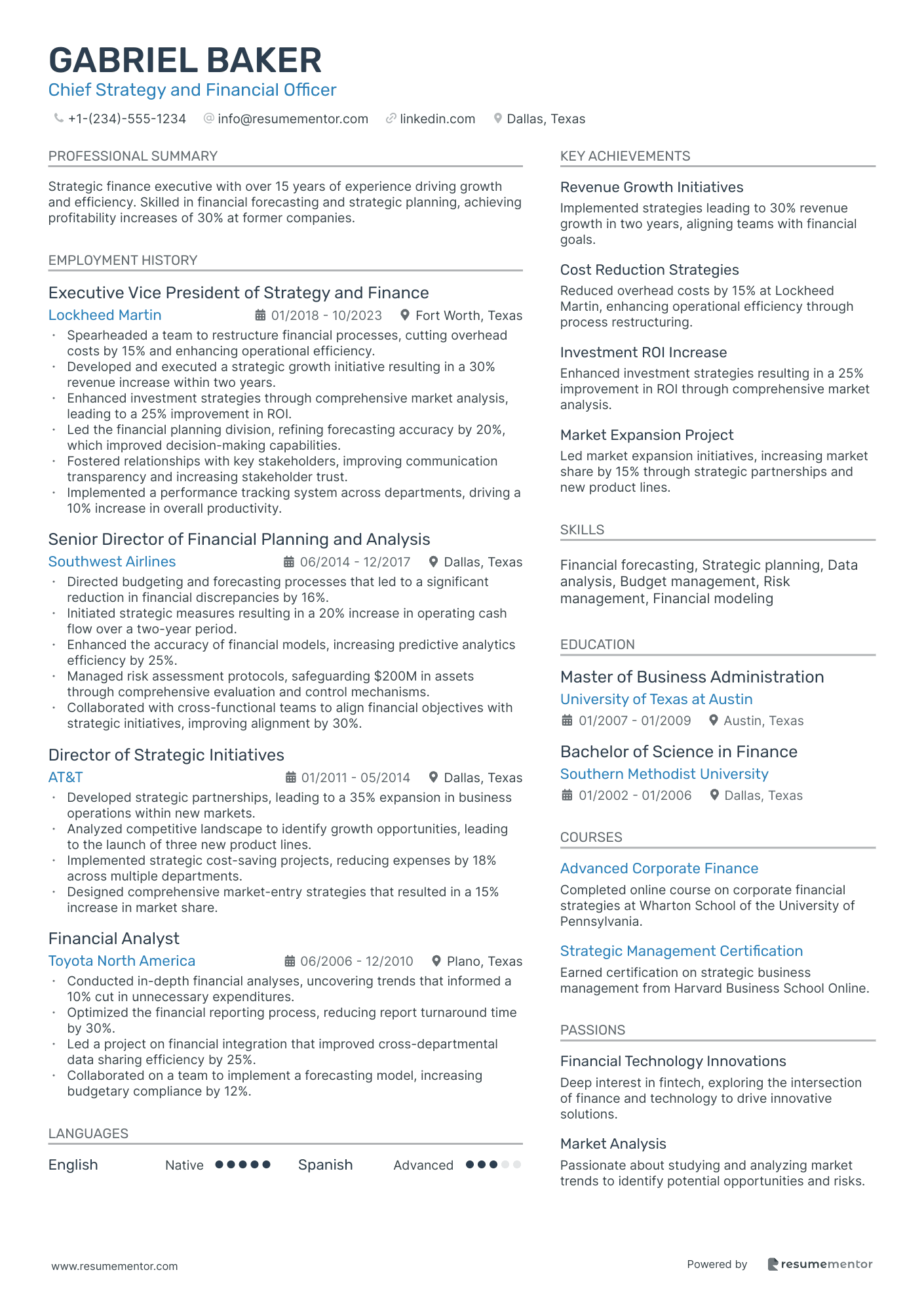 Chief Strategy and Financial Officer