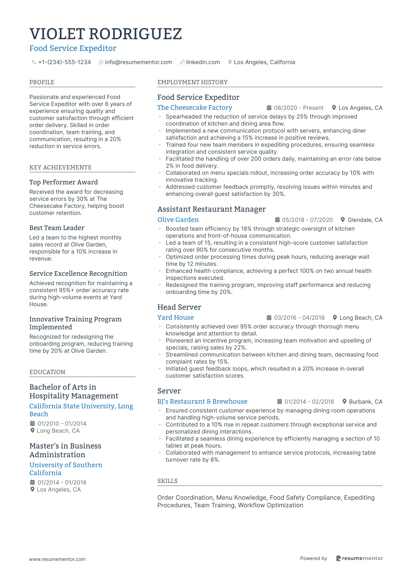 Food Service Expeditor