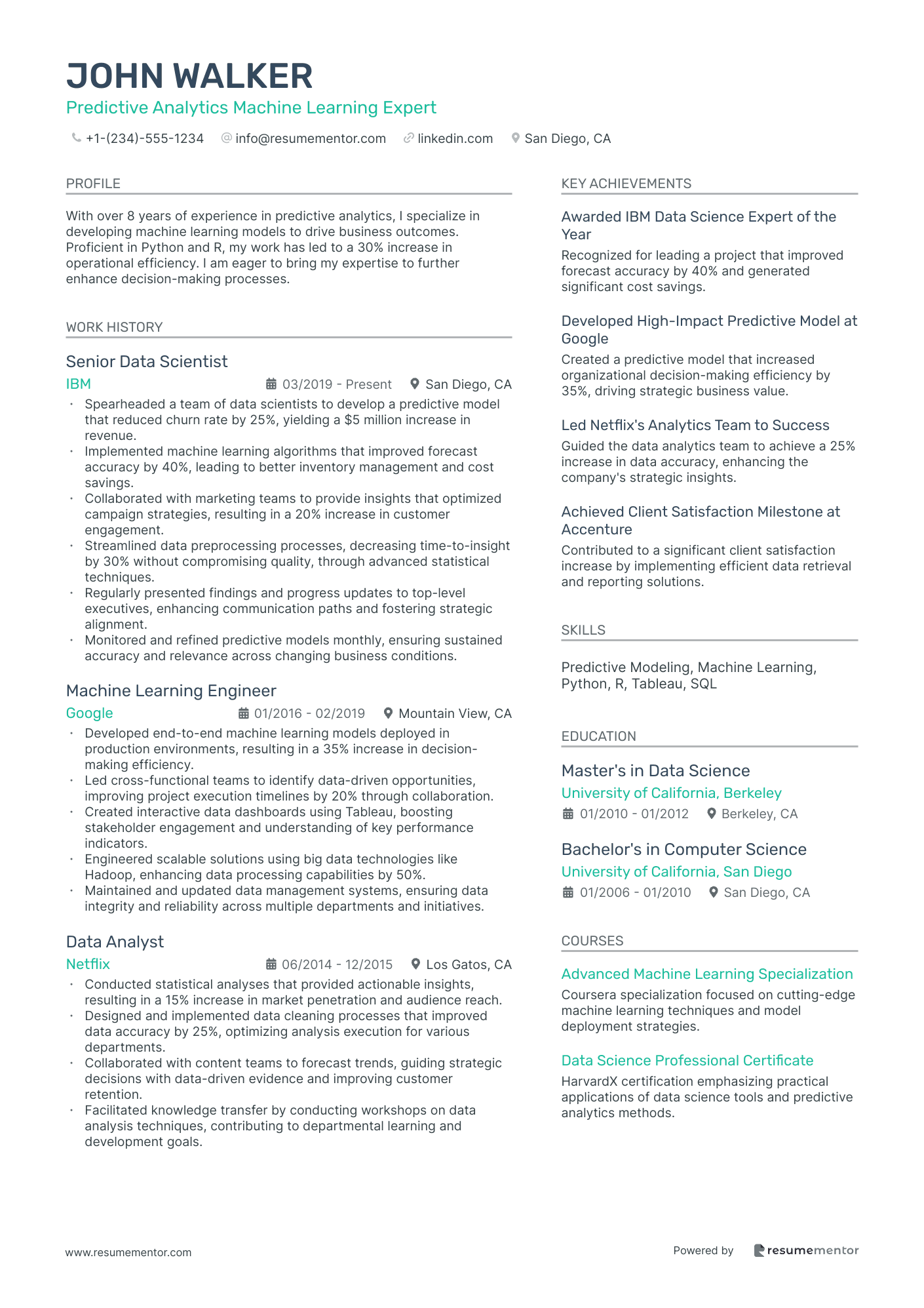 Predictive Analytics Machine Learning Expert