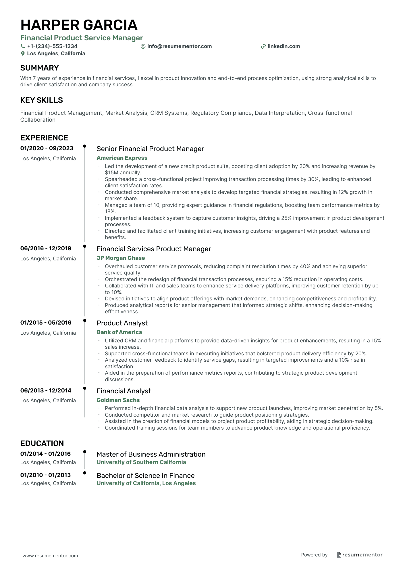 Financial Product Service Manager