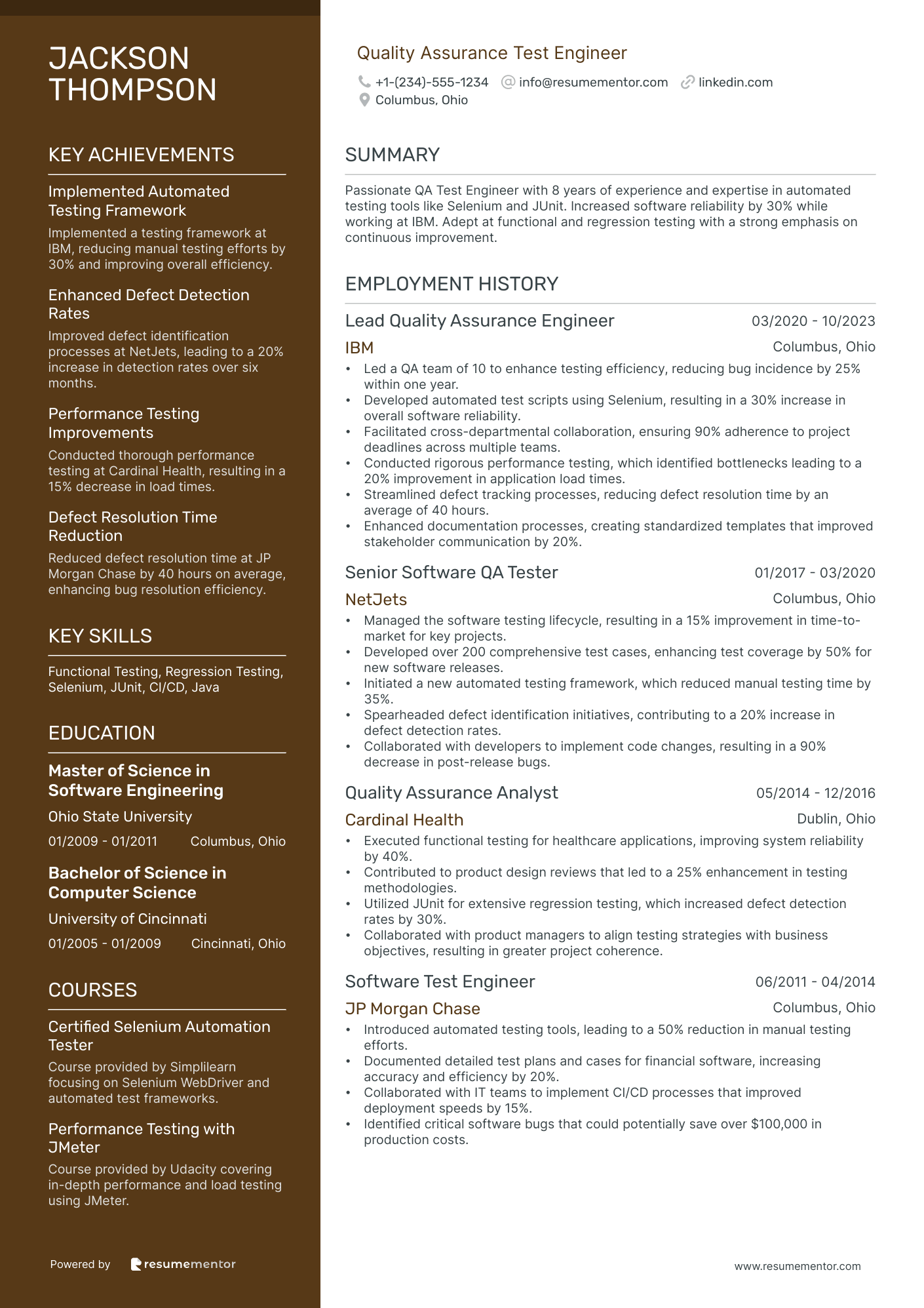 Quality Assurance Test Engineer