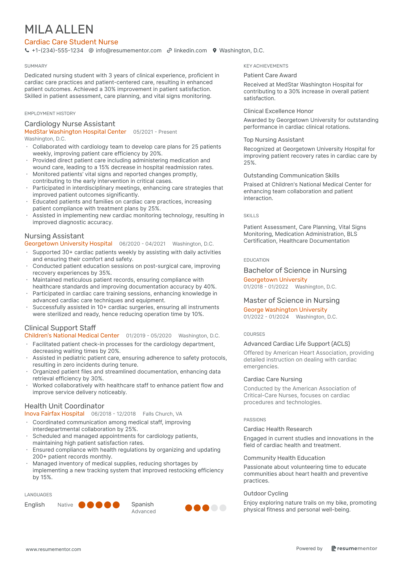 Cardiac Care Student Nurse