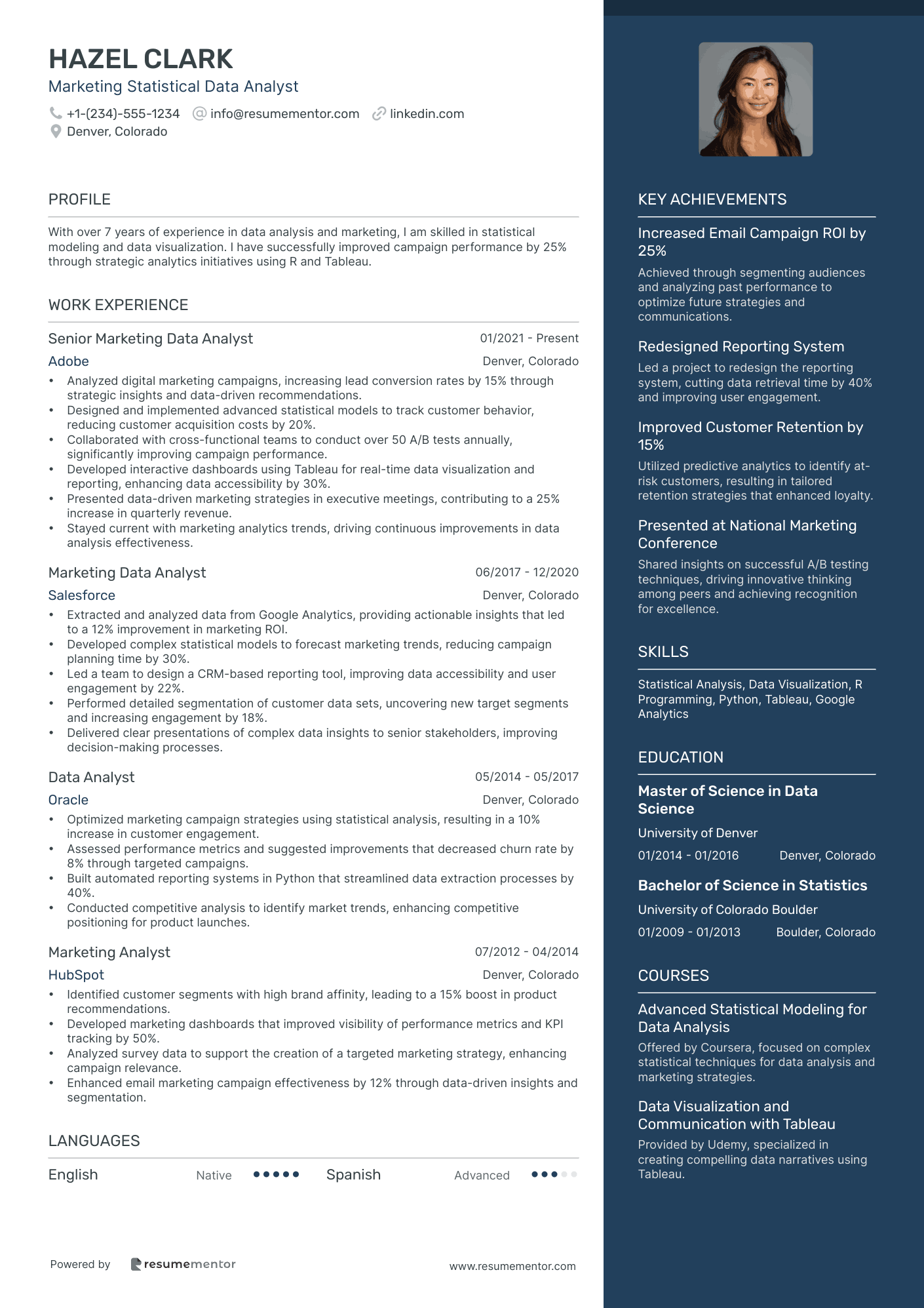 Marketing Statistical Data Analyst