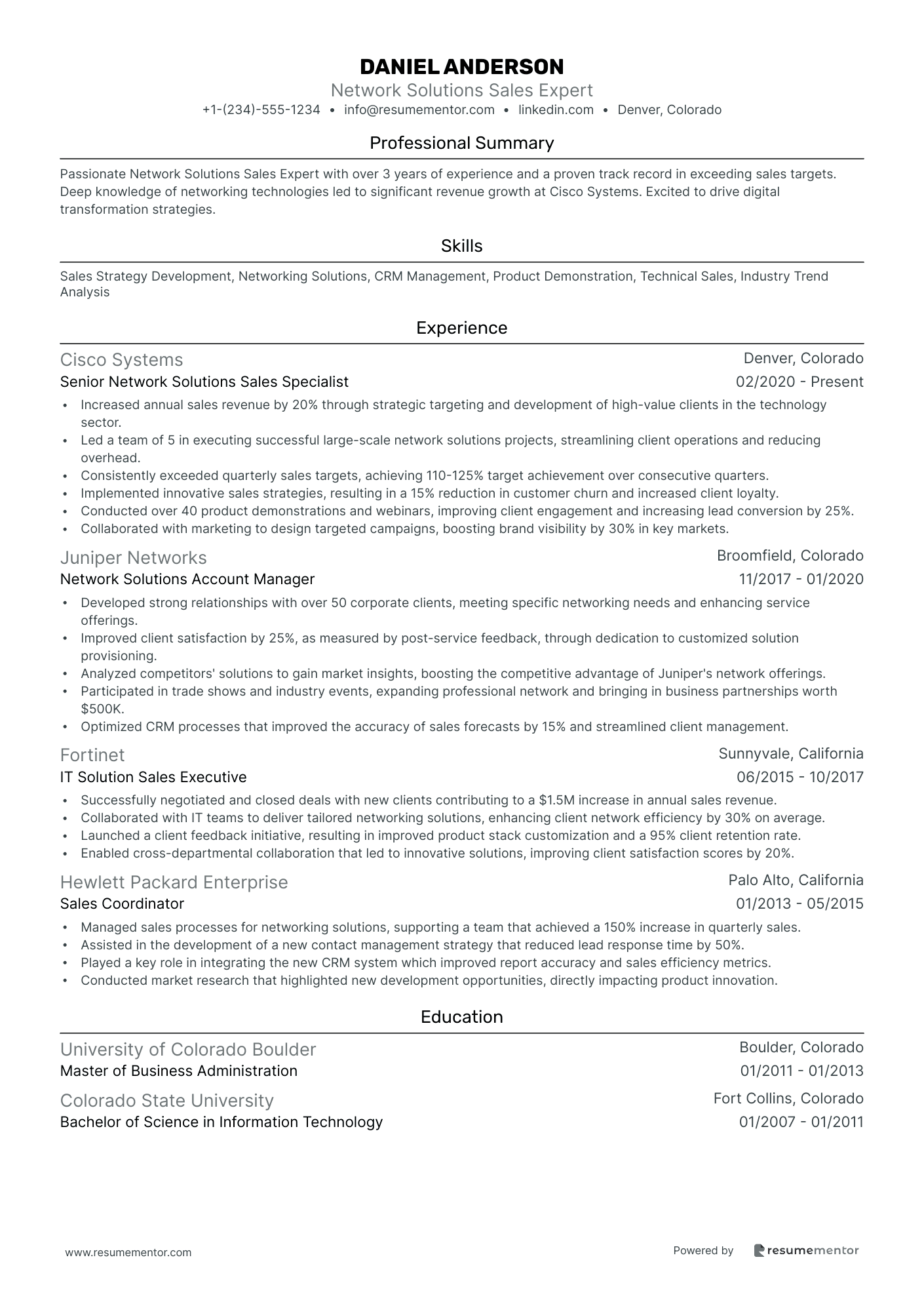 Network Solutions Sales Expert