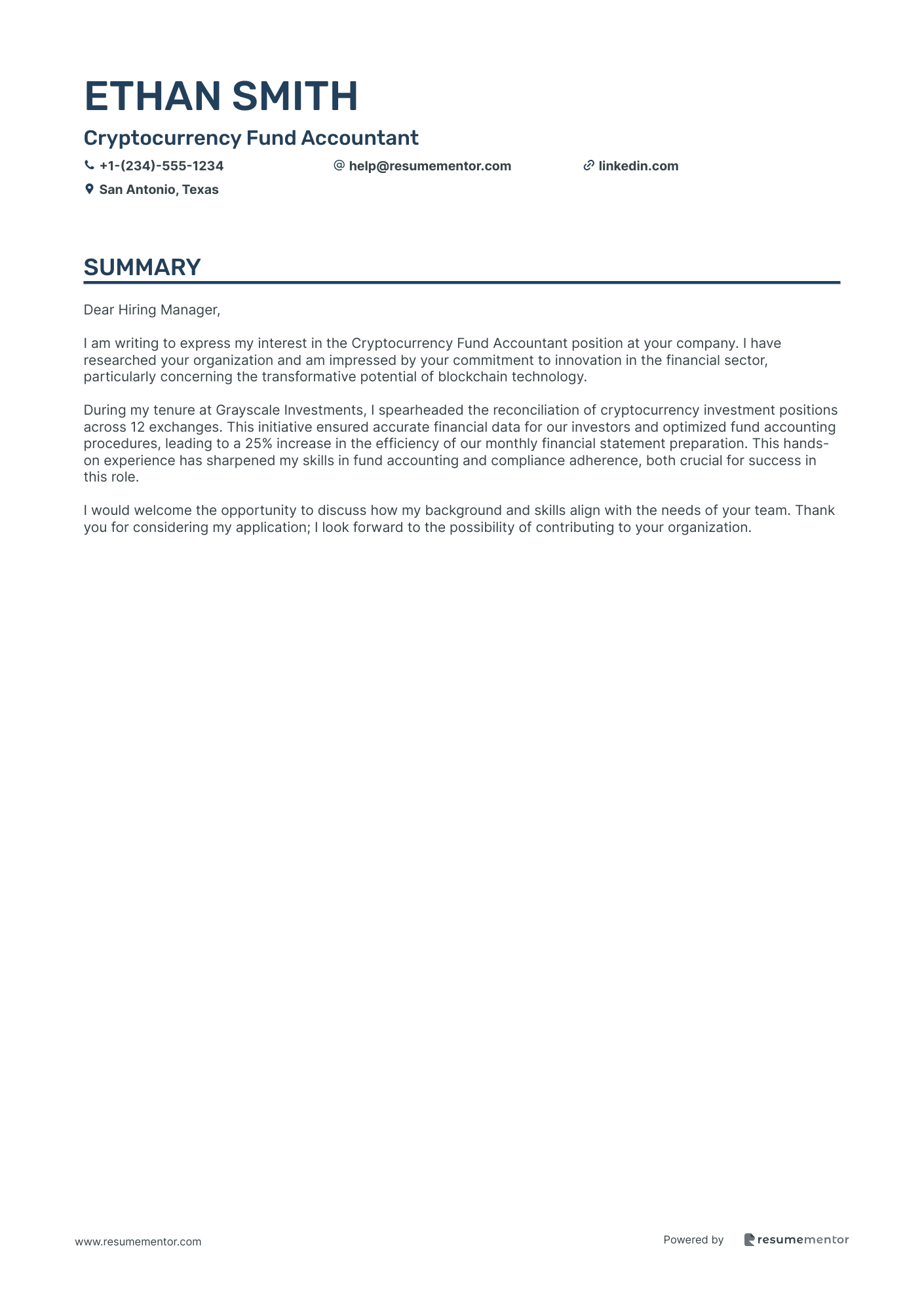 Cryptocurrency Fund Accountant