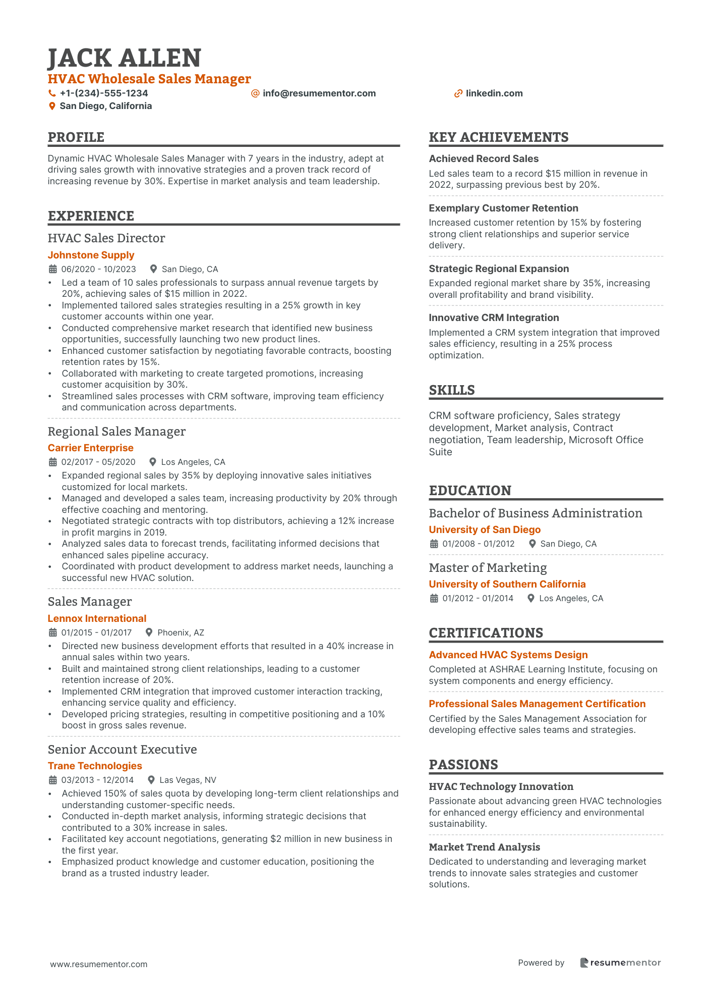 HVAC Wholesale Sales Manager