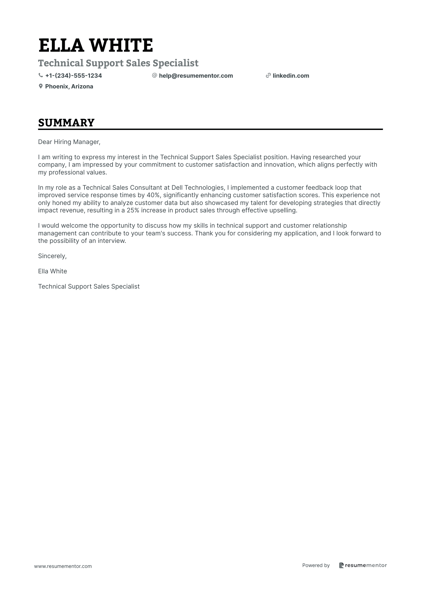 Technical Support Sales Specialist